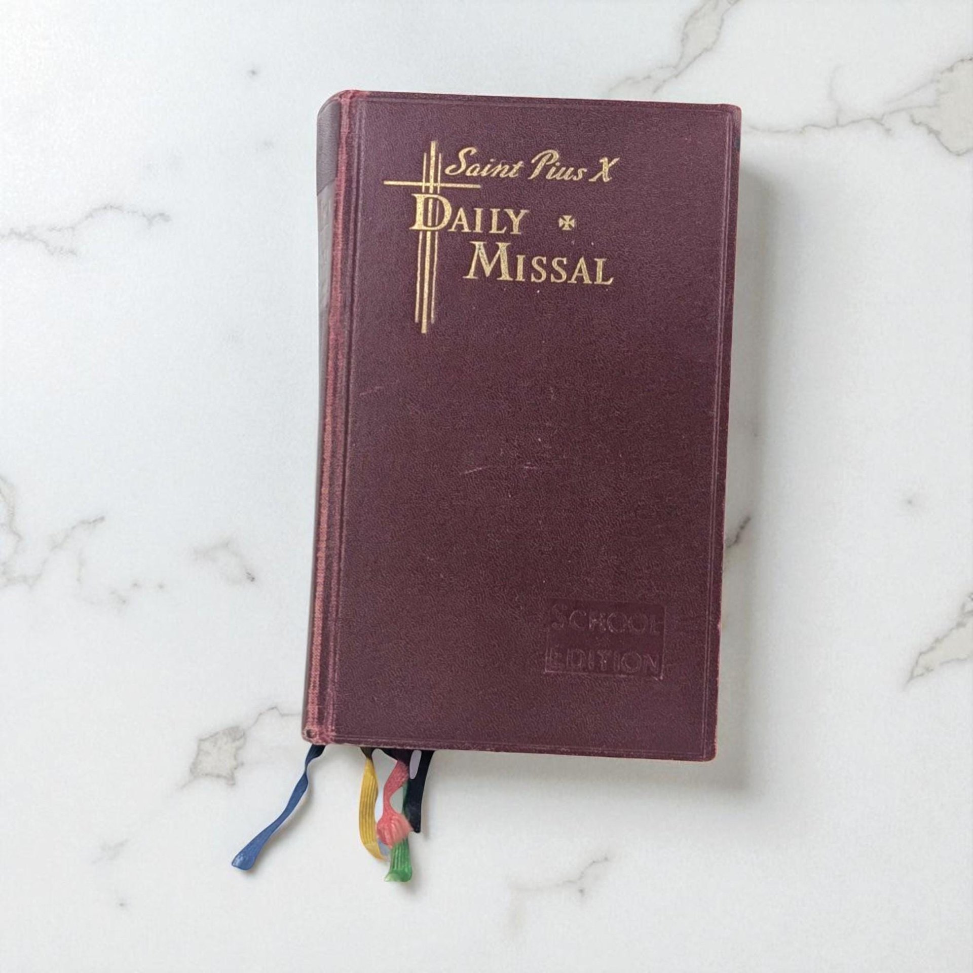 Vintage 1956 Saint Pius X Daily Missal, Traditional Latin Mass Catholic Prayer Book, Hardcover School Edition, Religious Gift