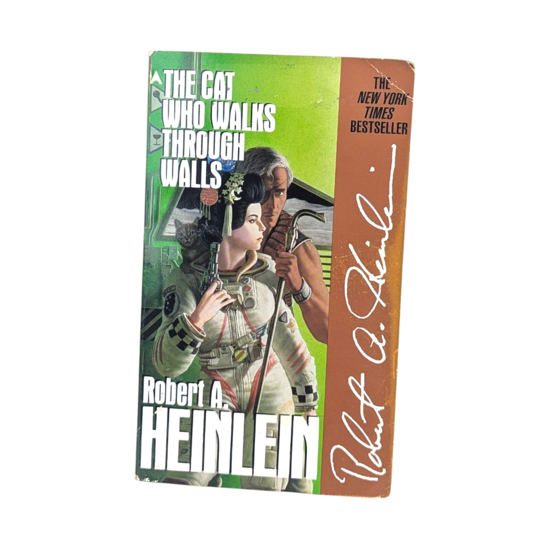 Vintage 1985 The Cat Who Walks Through Walls by Robert Heinlein Paperback, Science Fiction Novel, 80s Space Opera, Gift for Sci-Fi Fan