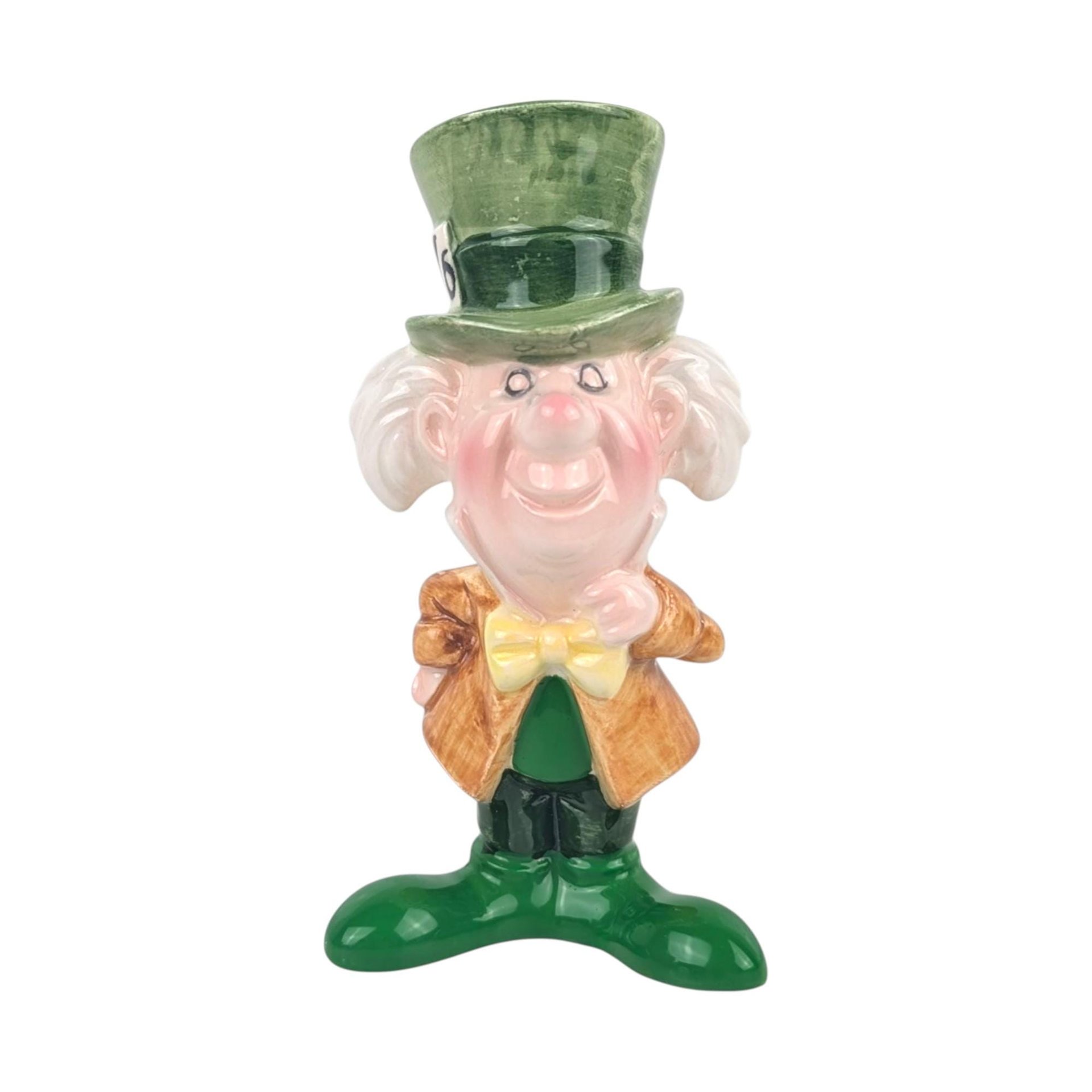 Vintage Disney Mad Hatter Figurine, Alice in Wonderland Porcelain Character Figure, Small Ceramic Statue, Disneyana Collector Gift