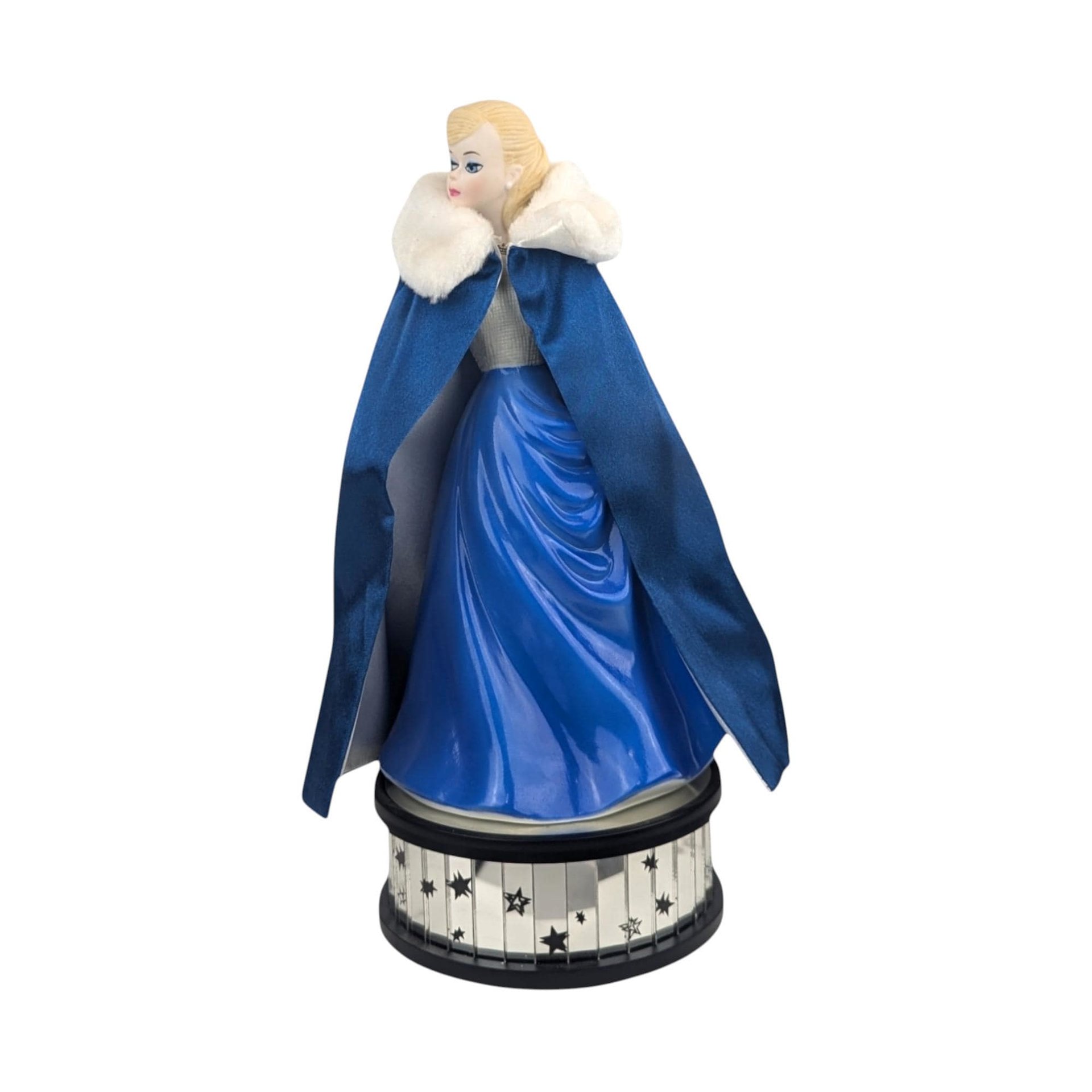 Vintage Enesco Barbie Music Box: Porcelain Figurine, Plays "Moon River"