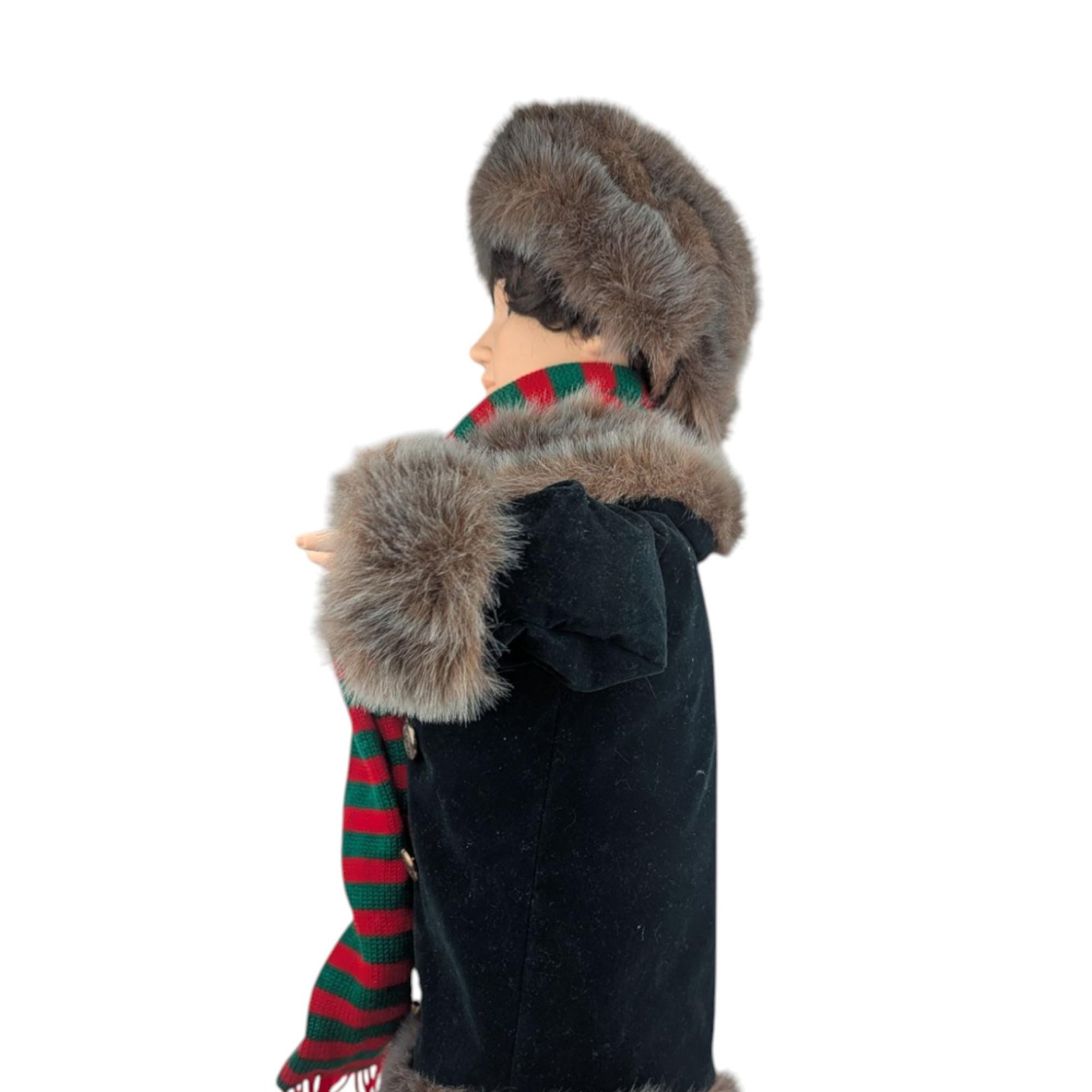 Vintage Animated Caroler Boy Figure: Light-Up Christmas Display