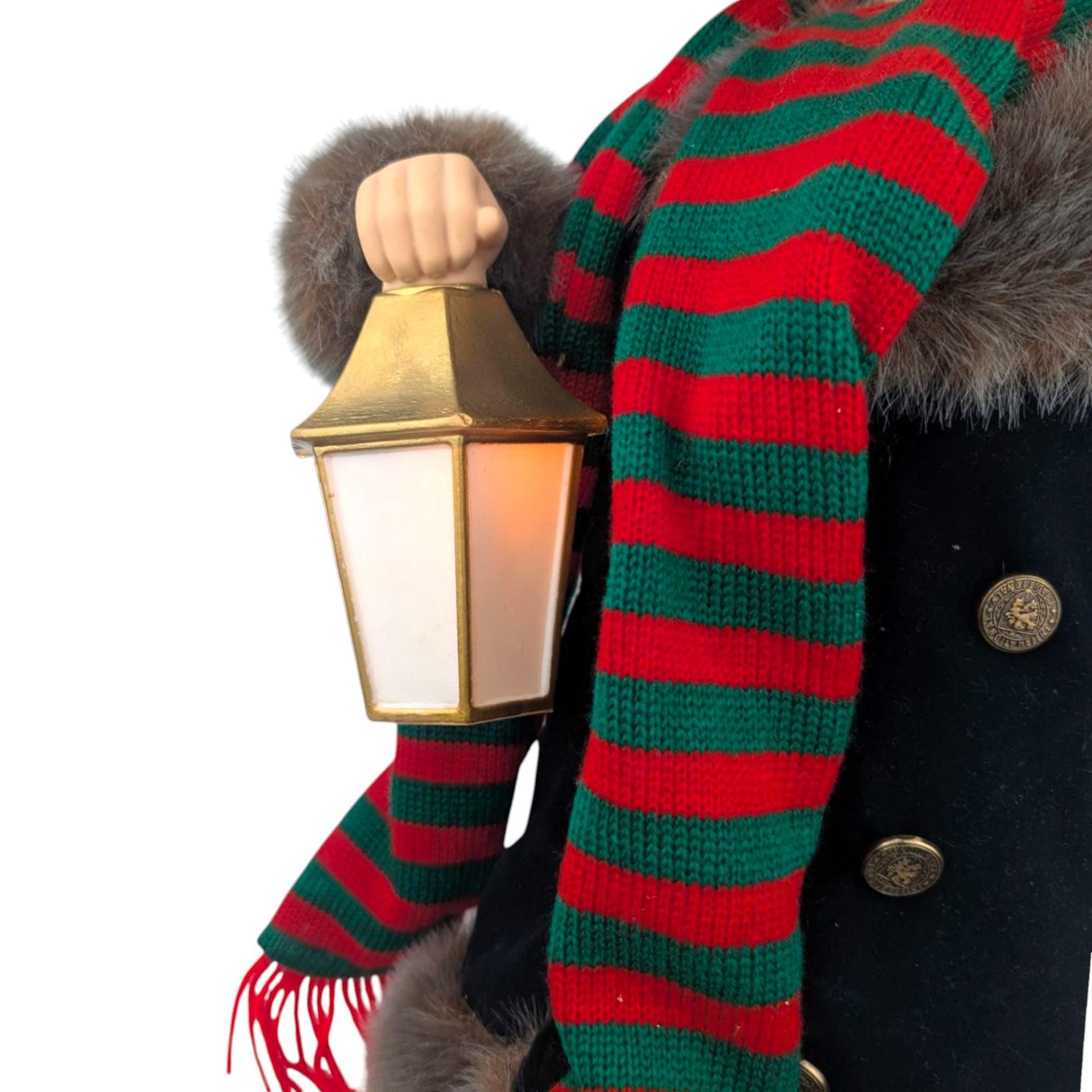 Vintage Animated Caroler Boy Figure: Light-Up Christmas Display