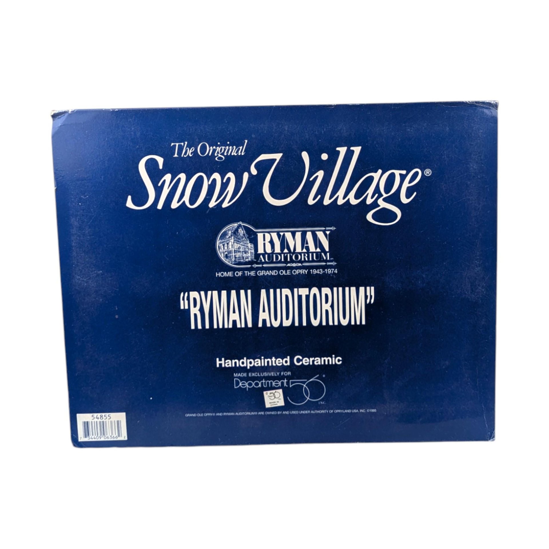 Dept 56 Ryman Auditorium, Snow Village 1993, Grand Ole Opry Lighted Building, Nashville TN Landmark, Country Music Christmas Gift