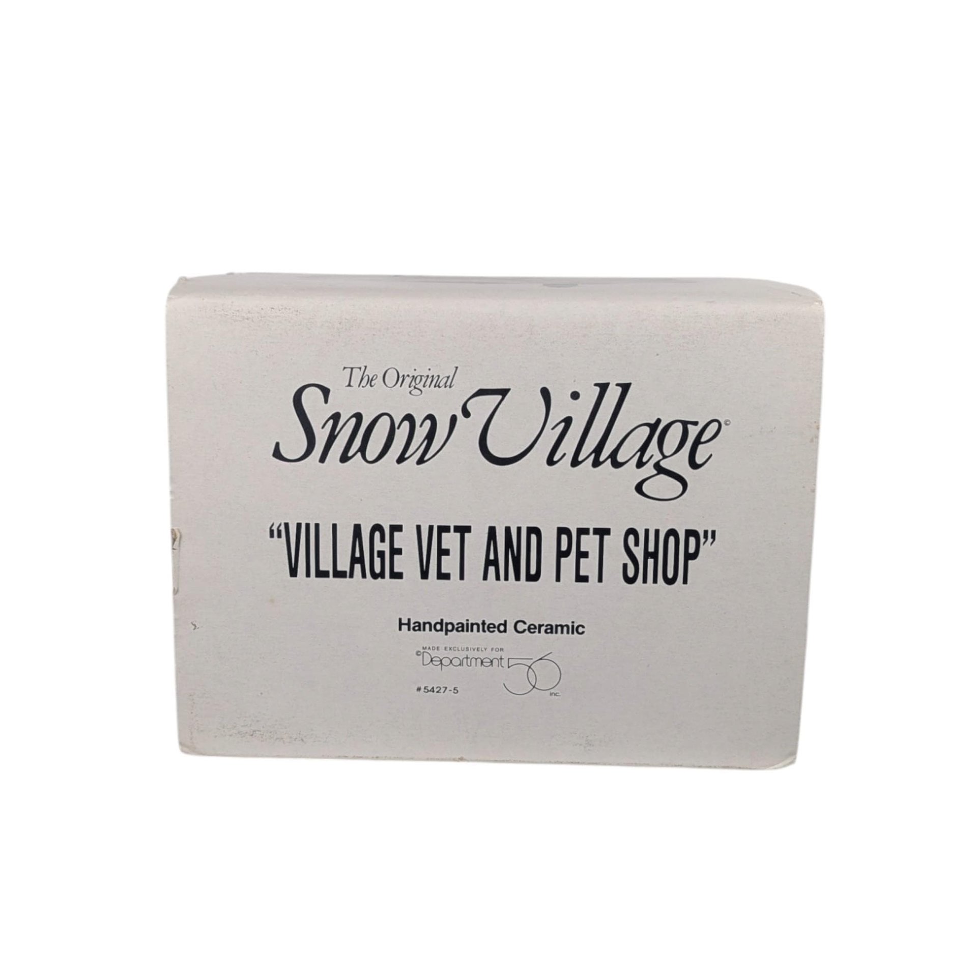 Vintage 1992 Dept 56 Village Vet and Pet Shop, Snow Village Christmas Building with Light, Holiday Decor Gift for Animal Lover