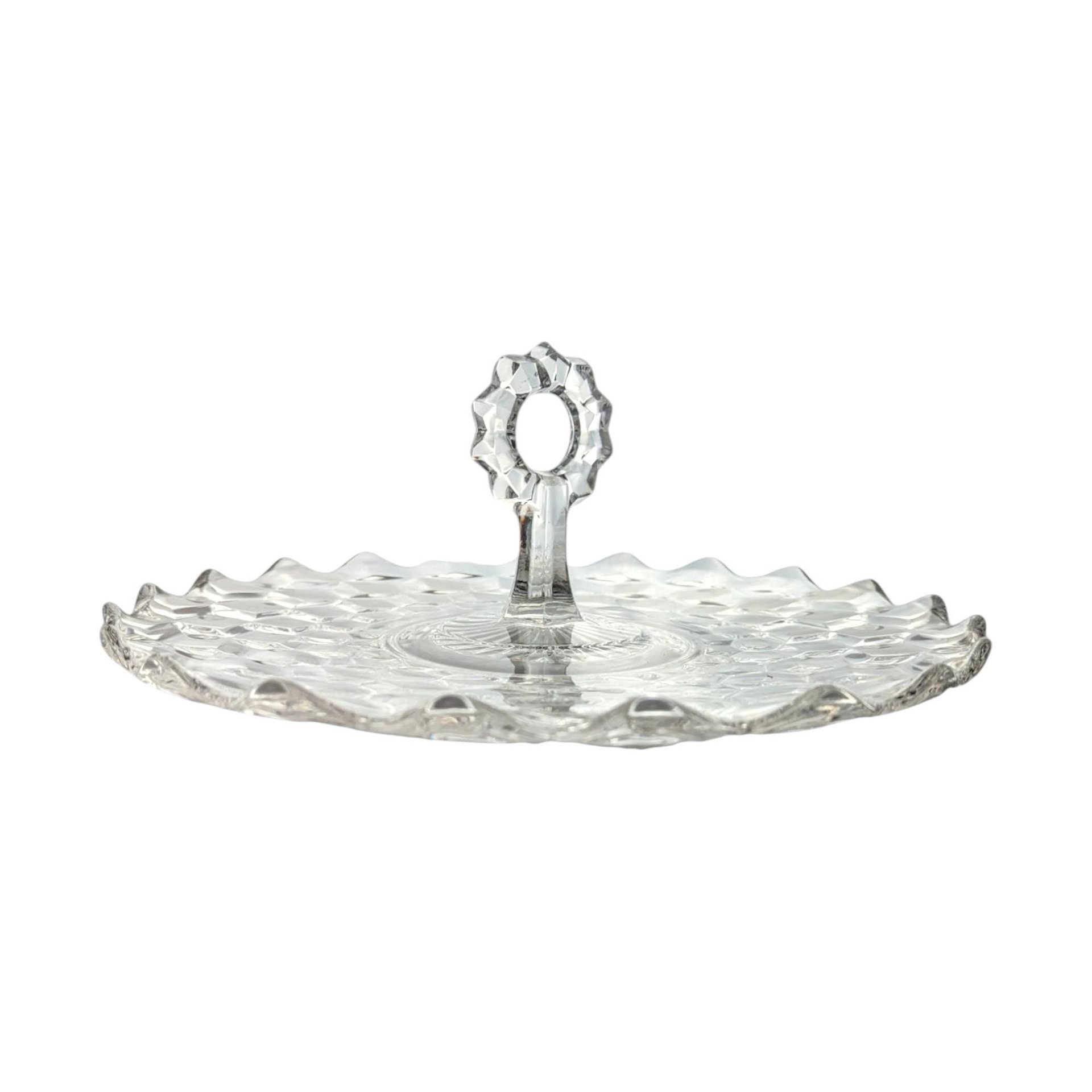 Vintage Fostoria American Serving Tray: Clear Glass Platter with Handle