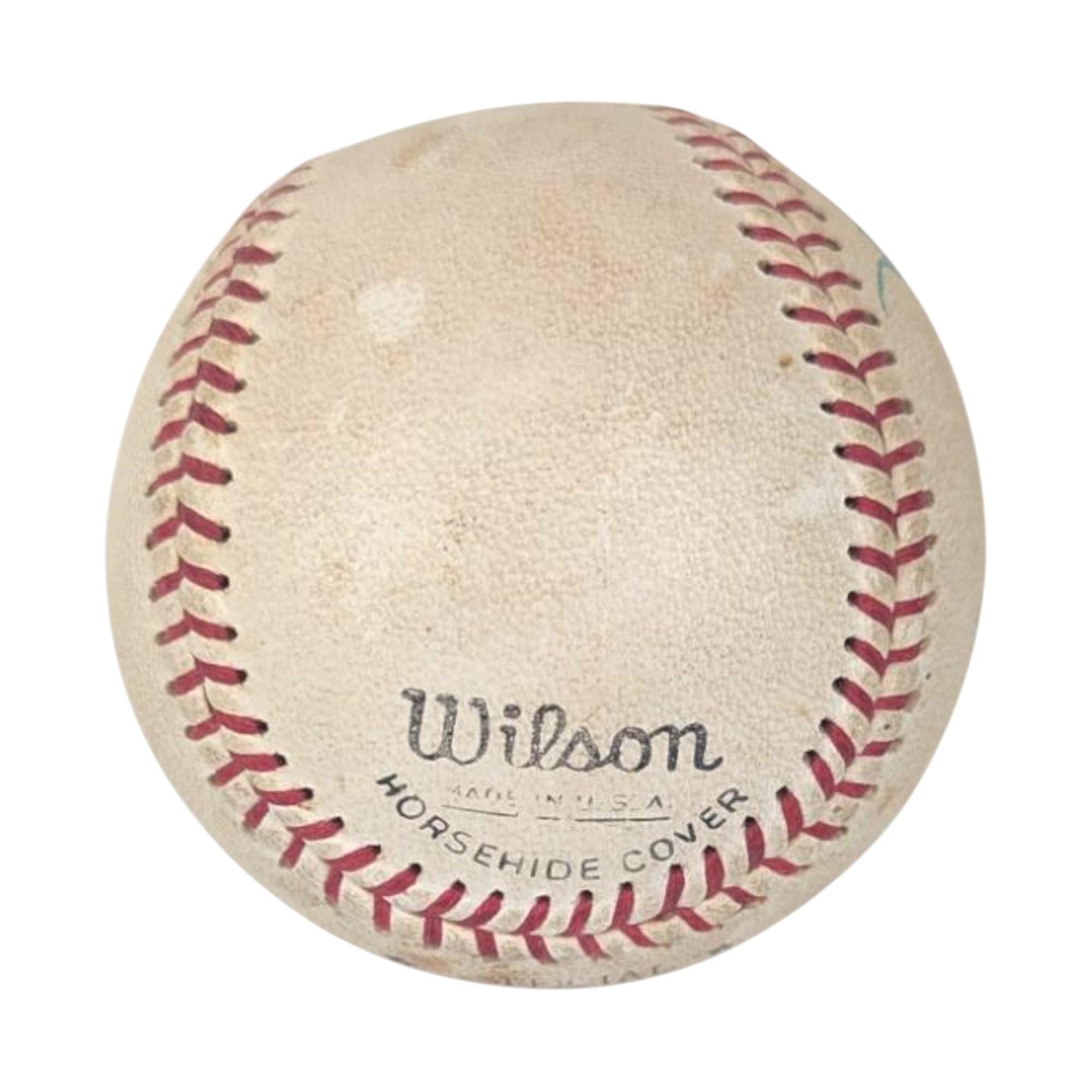 Ted Uhlaender Autographed Baseball: 1970s MN Twins Wilson Little League Collectible