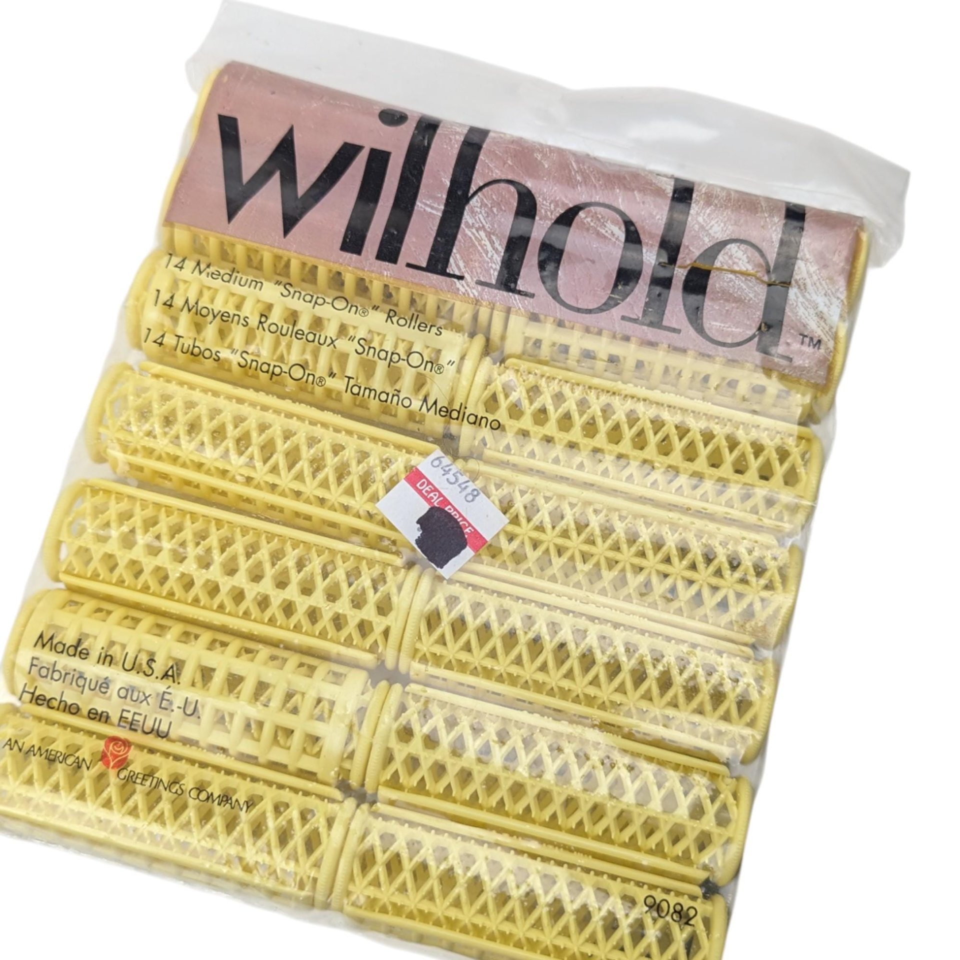 Vintage Wilhold Snap On Hair Rollers, Set of 2 NOS Packs, Large and Medium Plastic Curlers for Big Hair Volume, 80s Hair Styling Tools