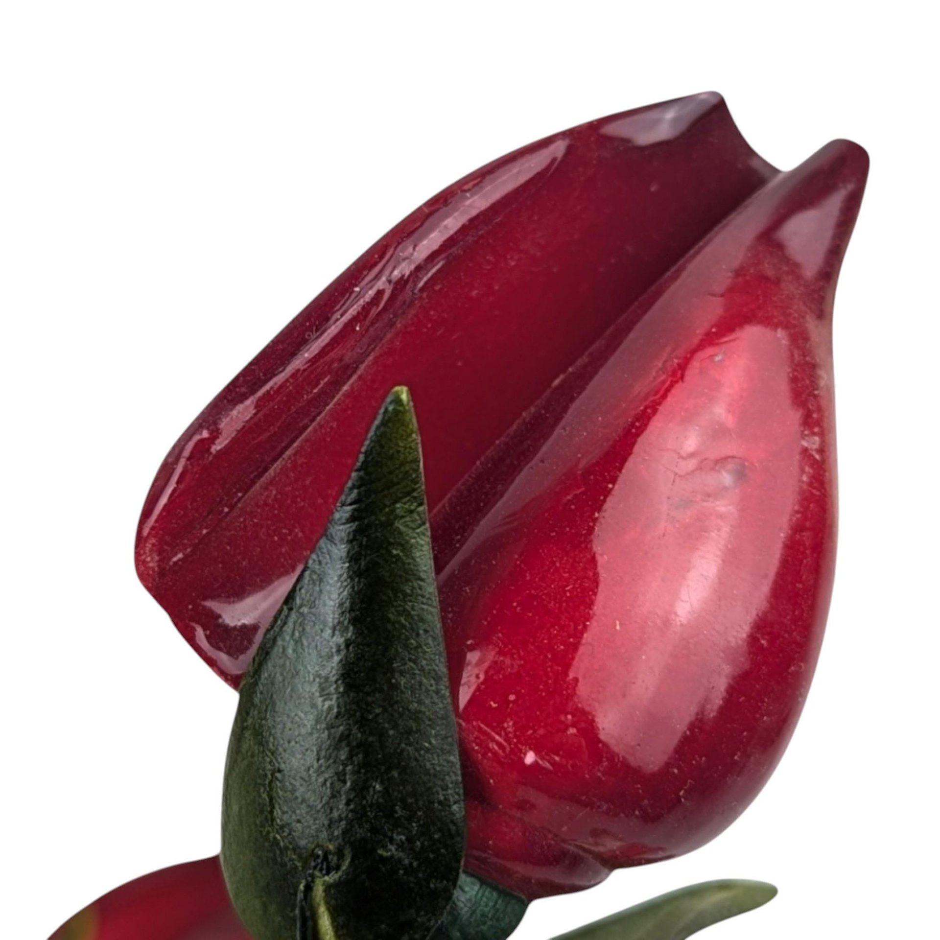 Vintage Glossy Artificial Rose Bunch - Mid Century Modern Faux Floral Decor