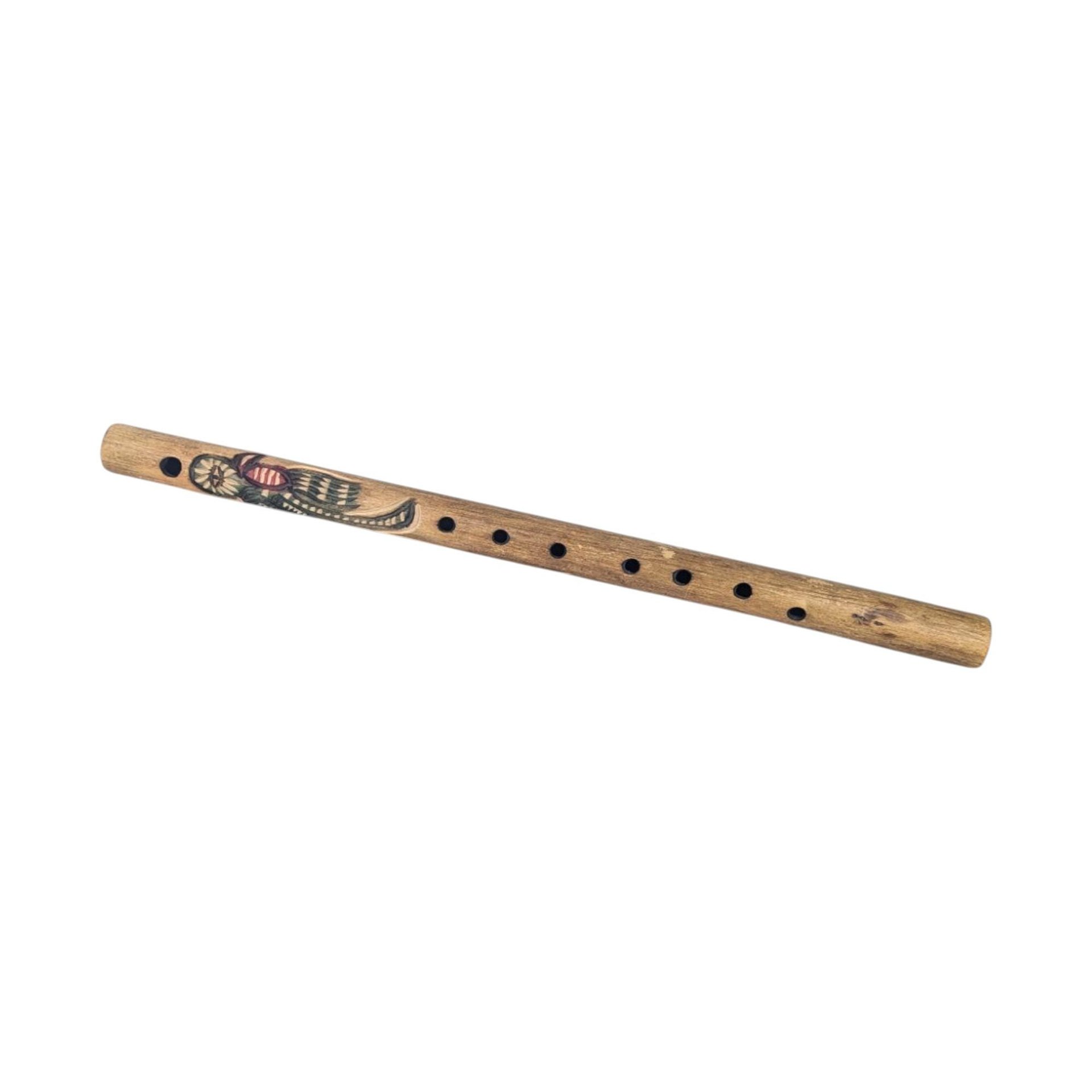 Handmade Carved Inca Quena Flute: Andean Folk Art Instrument