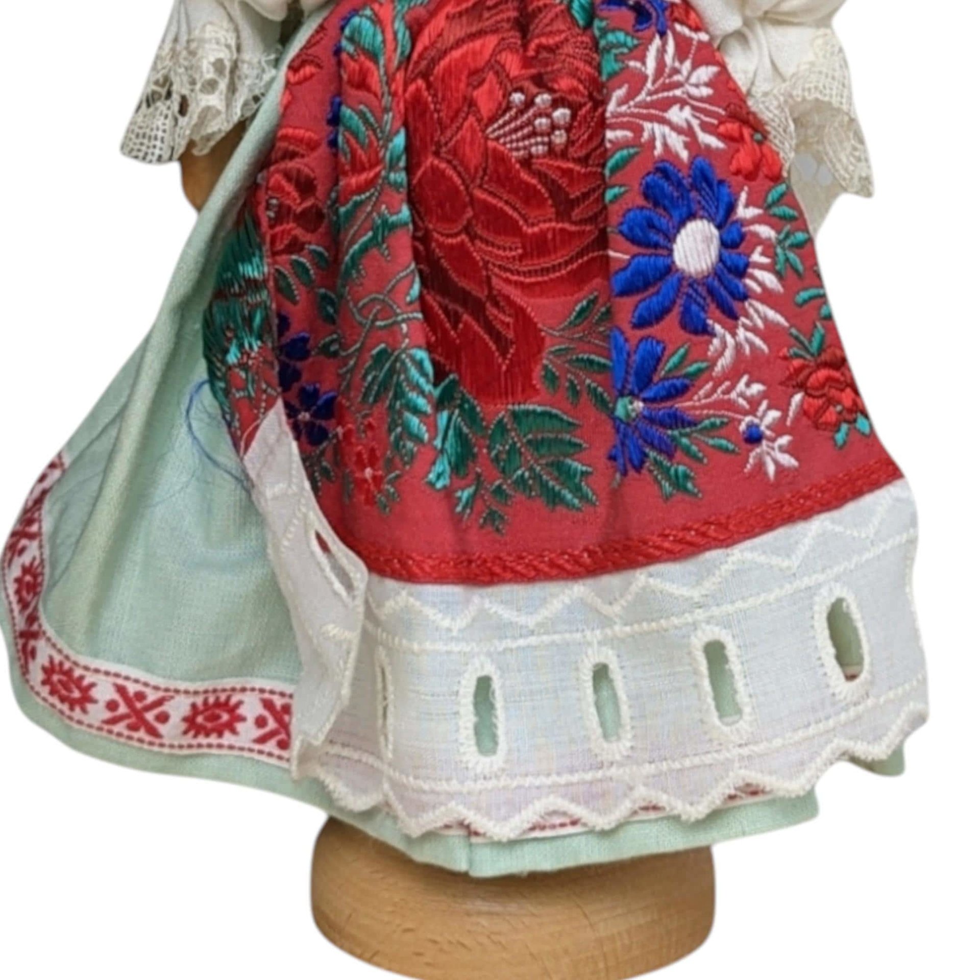 Vintage Wooden Folk Art Doll: Collectible Eastern European Figurine