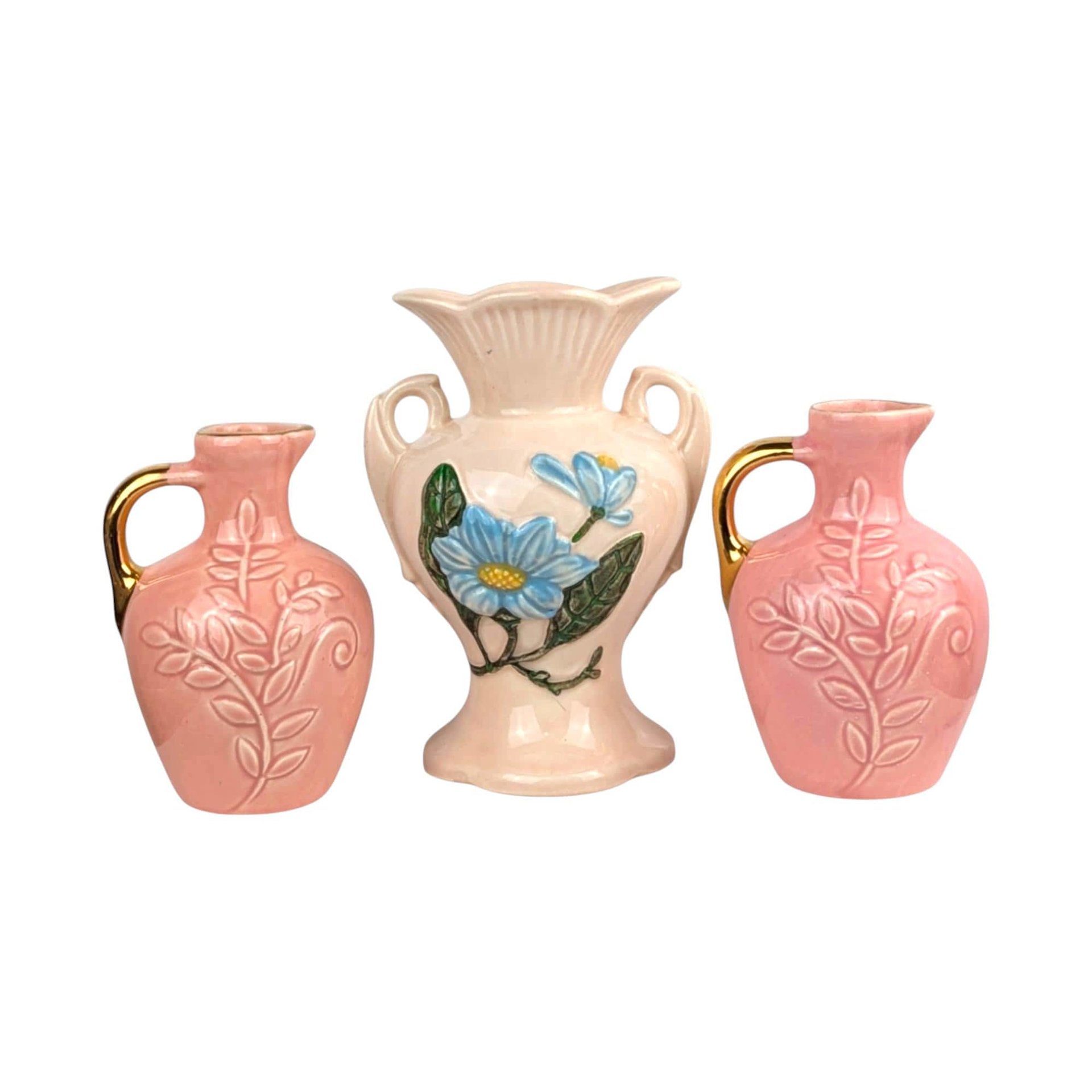 Vintage Art Pottery Vases: Choice of Hull Floral Vase or Pink Pitcher Pair