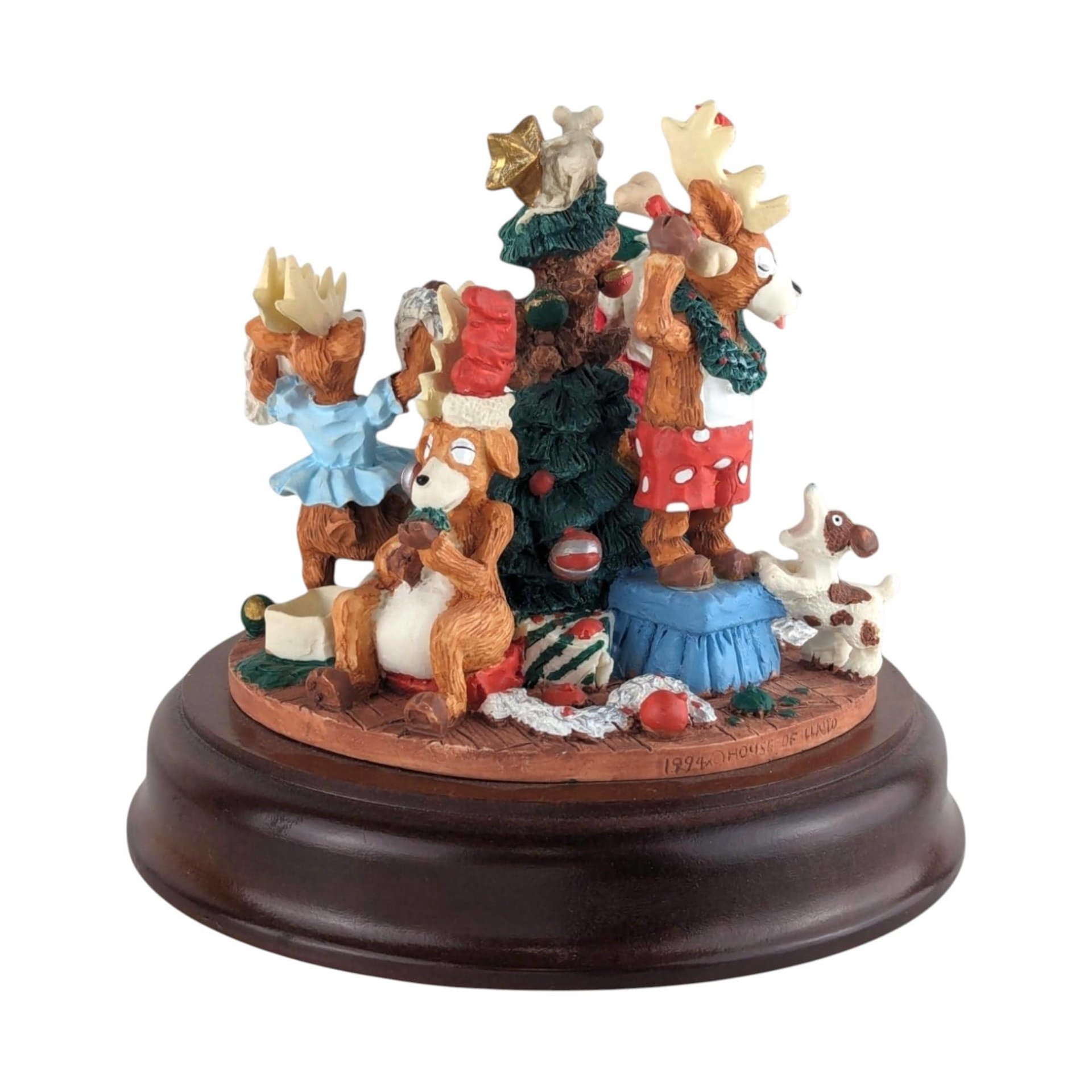 Vintage House of Lloyd Christmas Music Box: Wreck the Halls Santa Figurine