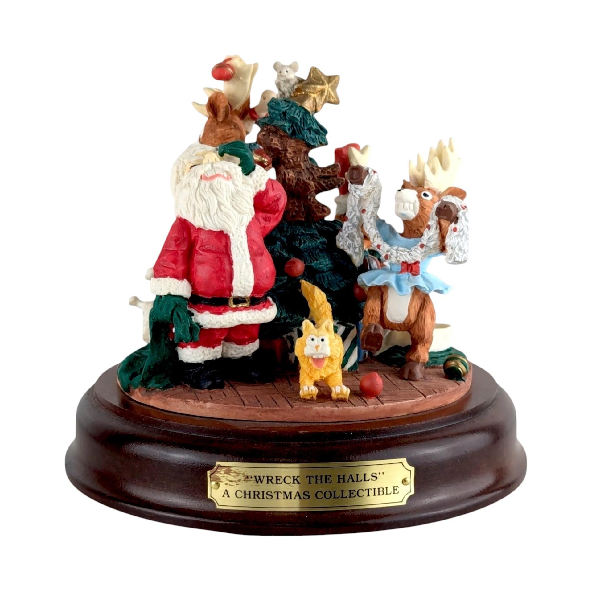 Vintage House of Lloyd Christmas Music Box: Wreck the Halls Santa Figurine