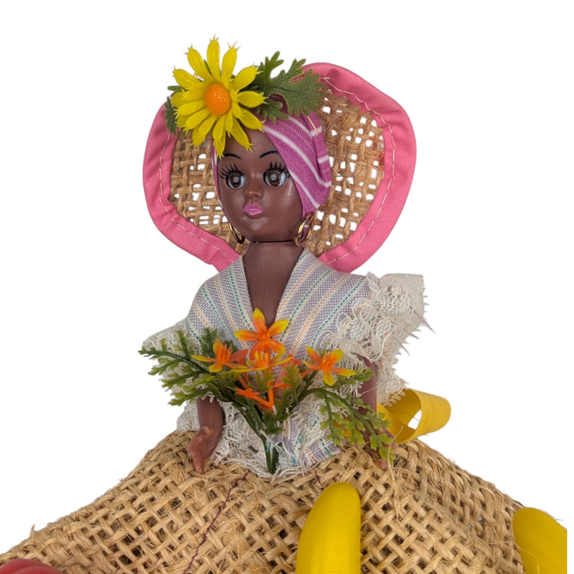 Vintage Calypso Fruit Doll: Caribbean Style Figurine