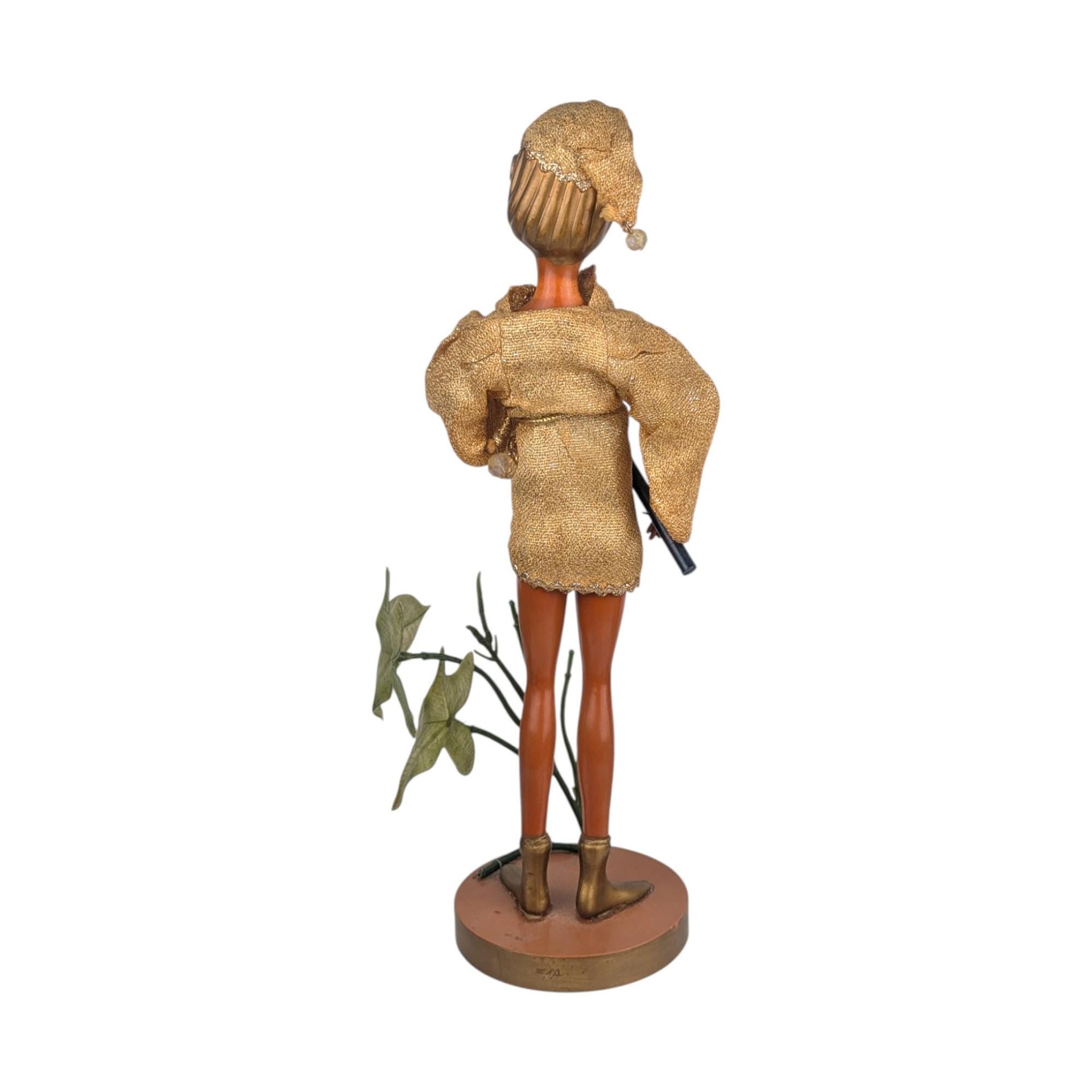 Vintage Tilso Elf Figurine: Mid-Century Pixie Flute Player Doll