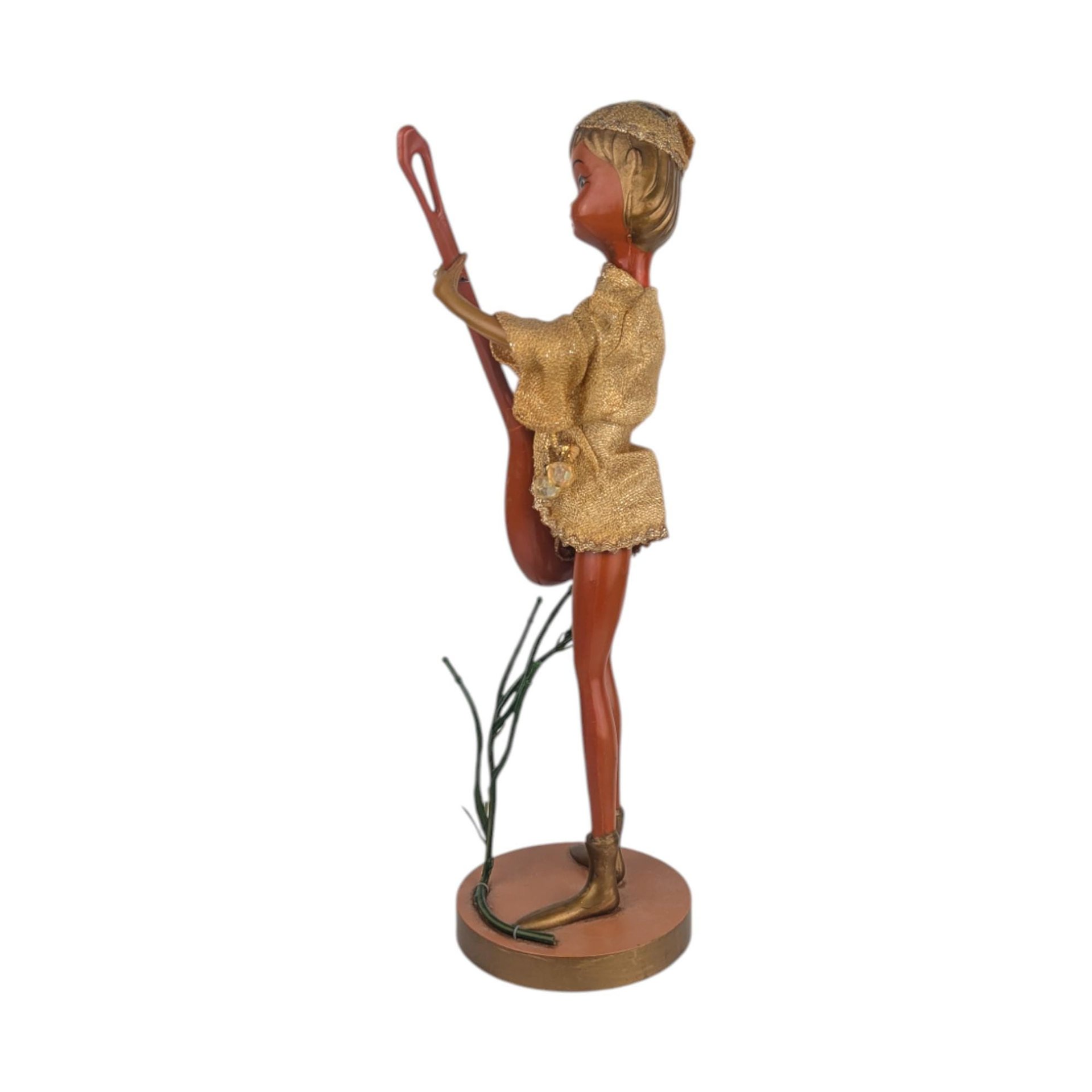Tilso Banjo Player Figurine: Vintage Mid-Century Pixie Elf Doll