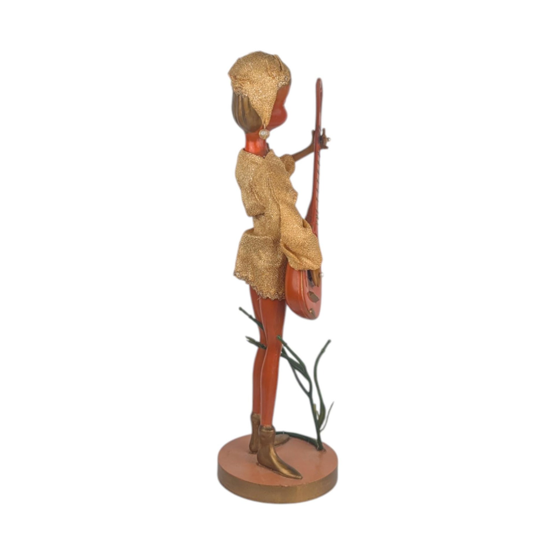Tilso Banjo Player Figurine: Vintage Mid-Century Pixie Elf Doll