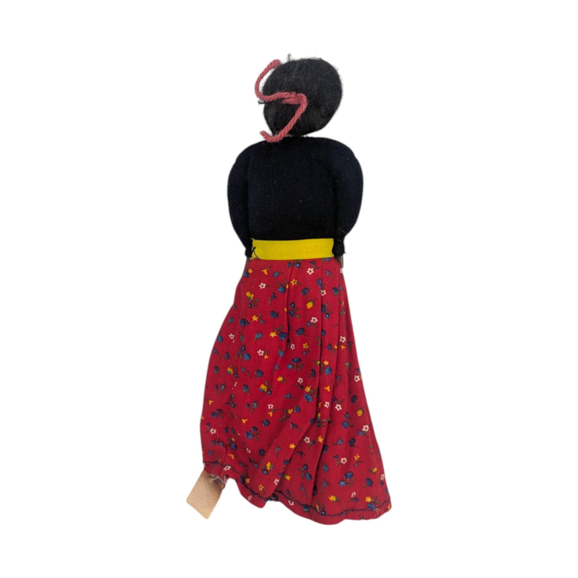 Vintage Navajo Made Doll: Tagged Native American Folk Art Figurine