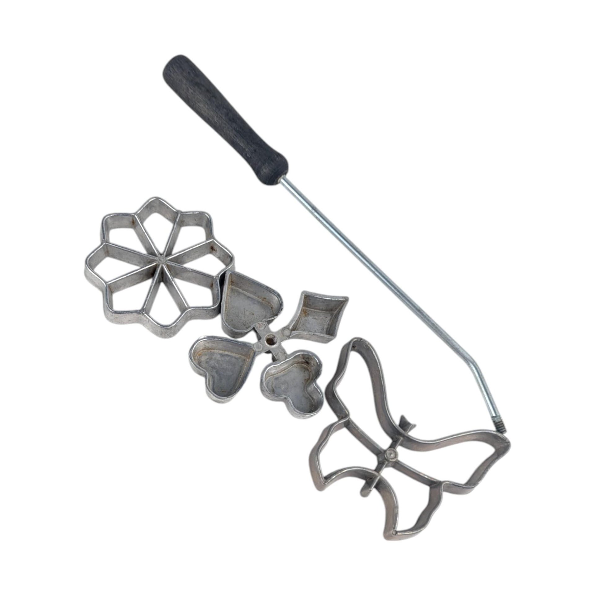 Vintage Rosette Iron Set: Handi Hostess Scandinavian Cookie Molds