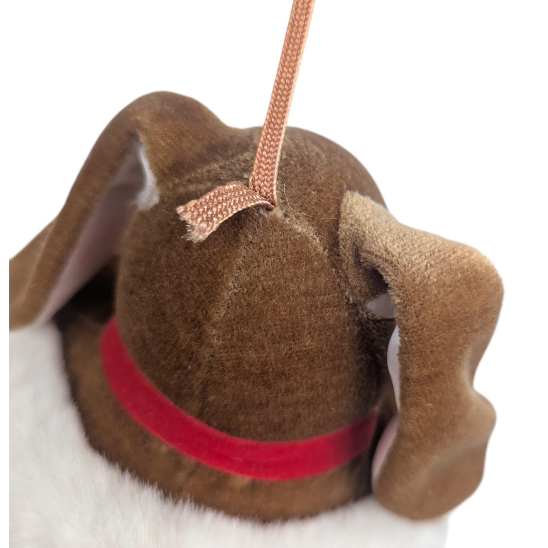 Vintage Plush Rabbit in Stocking: Christmas Bunny Stuffed Animal Decor