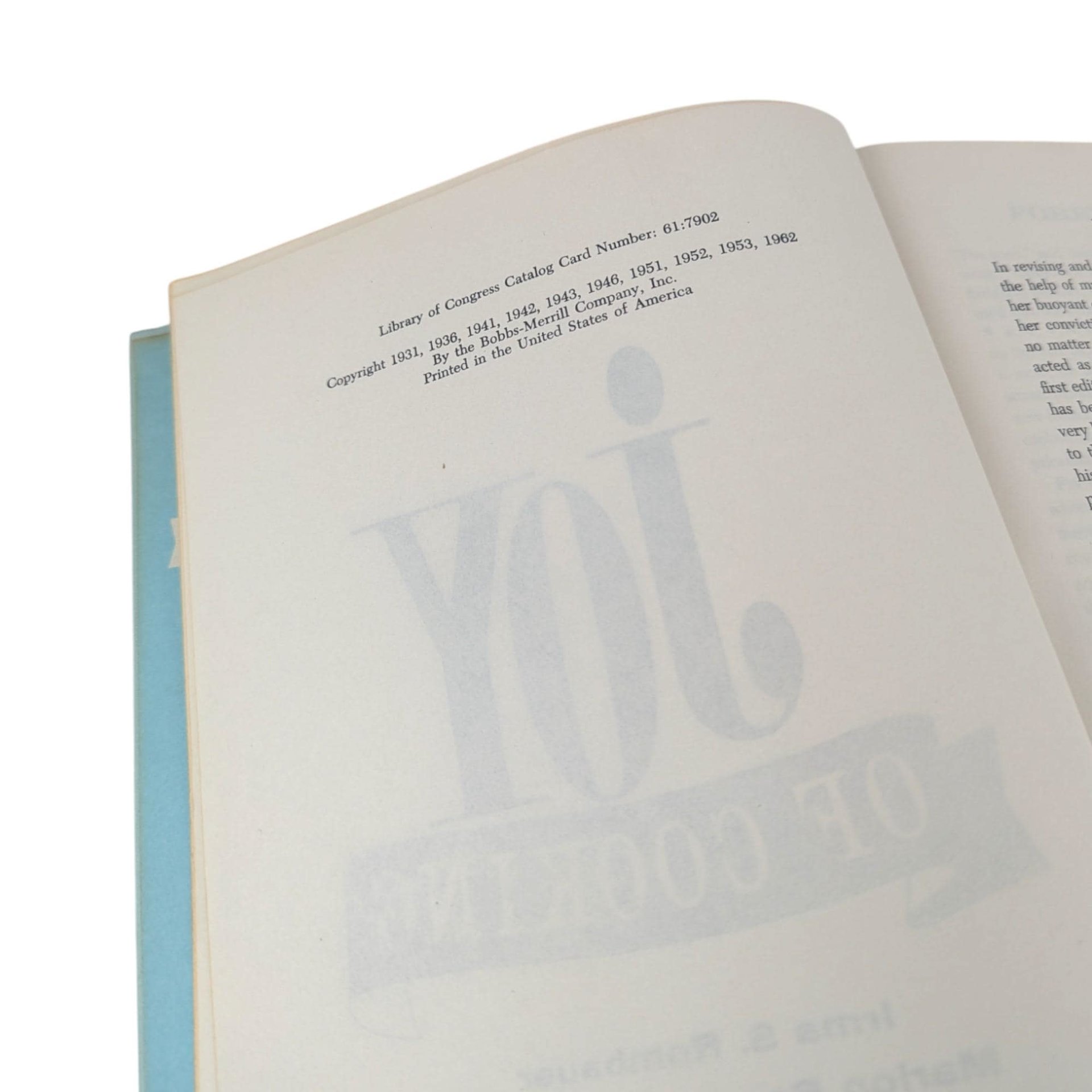 1962 Joy of Cooking Cookbook: Vintage Irma S. Rombauer Hardcover