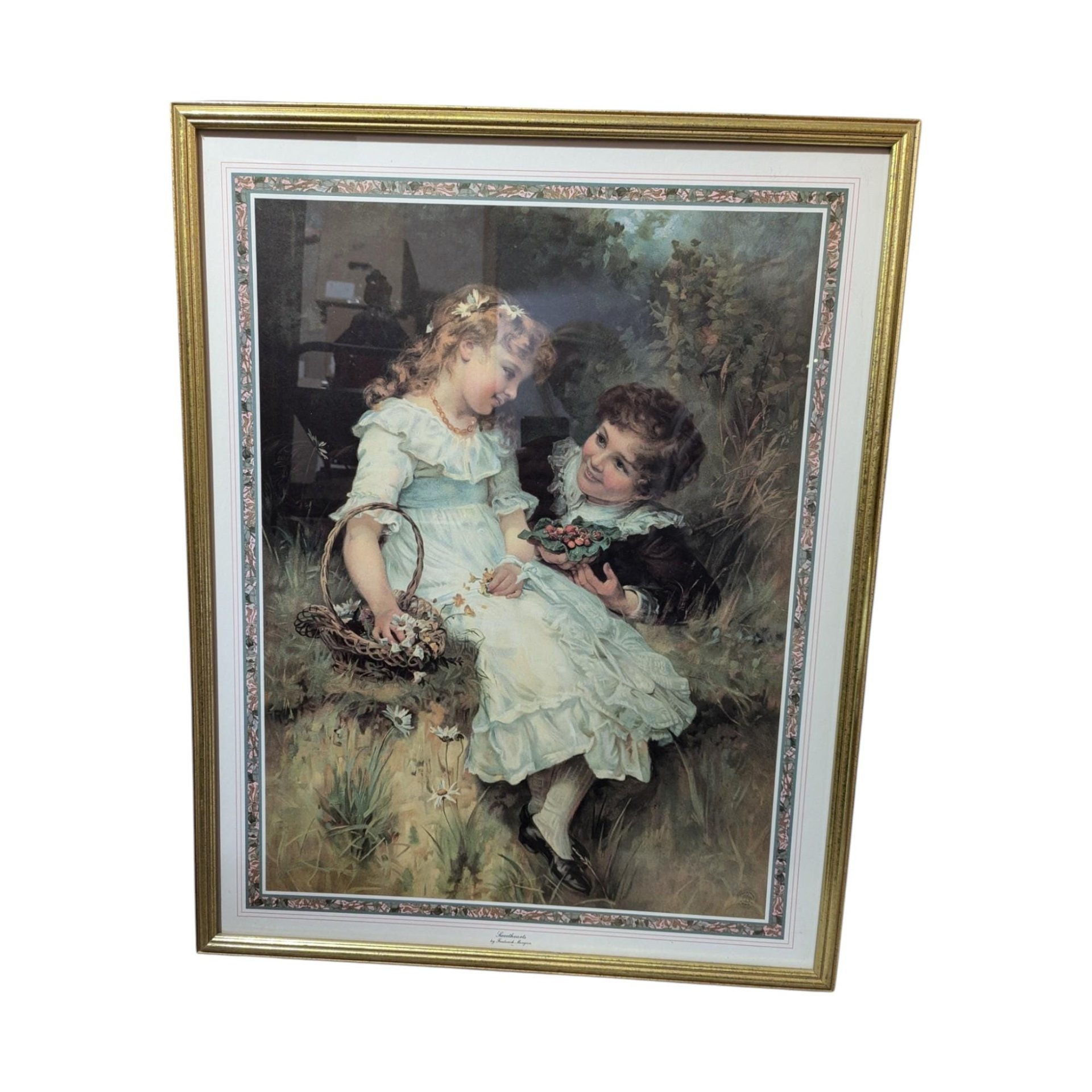 Frederick Morgan "Sweethearts" Print, Framed Vintage Romantic Wall Art