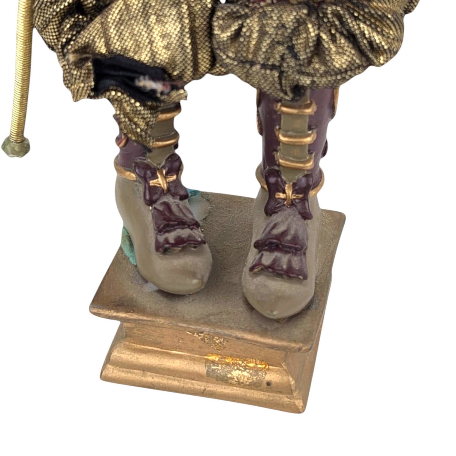 Vintage Santa's Elf Jester Figure: Maroon Whimsical Christmas Decor