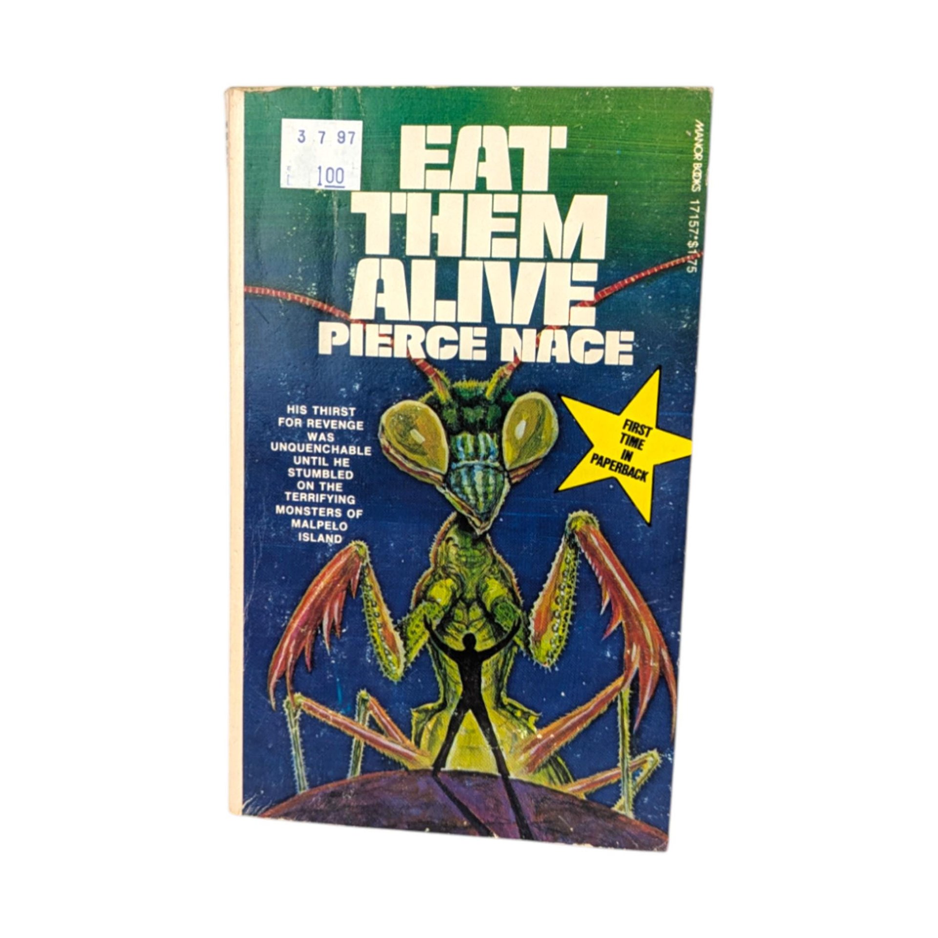 Vintage 1977 Eat Them Alive Paperback, Pierce Nace Horror Novel, Giant Insect Monster Book, 70s Pulp Creature Feature, Manor Books