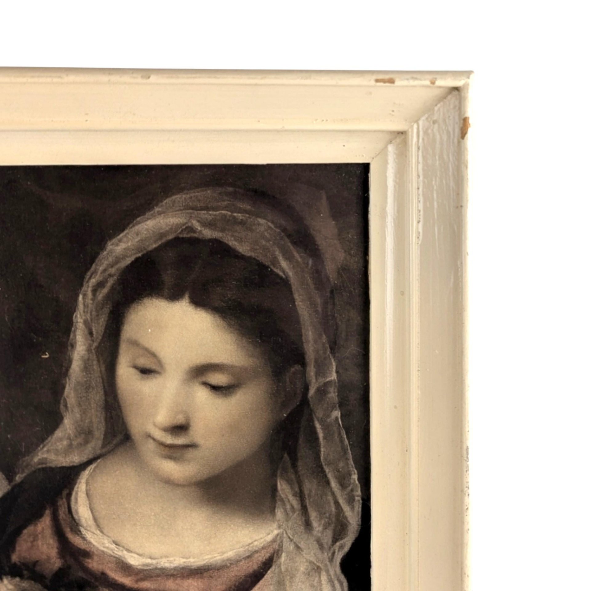 Vintage Madonna and Child Print - After Titian, Framed Religious Art