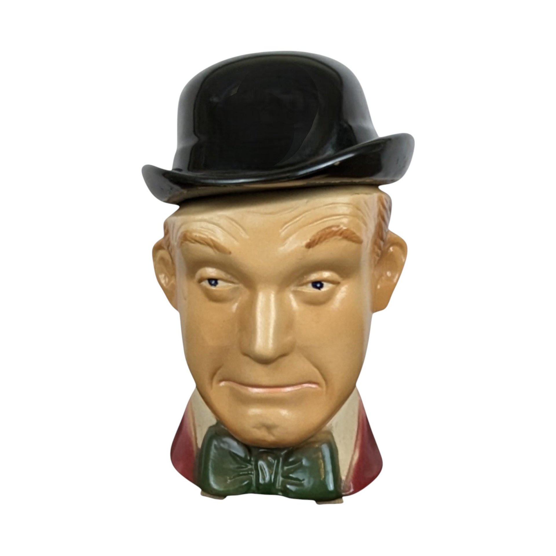 Vintage Stan Laurel Decanter: 1976 Ezra Brooks Ceramic Barware
