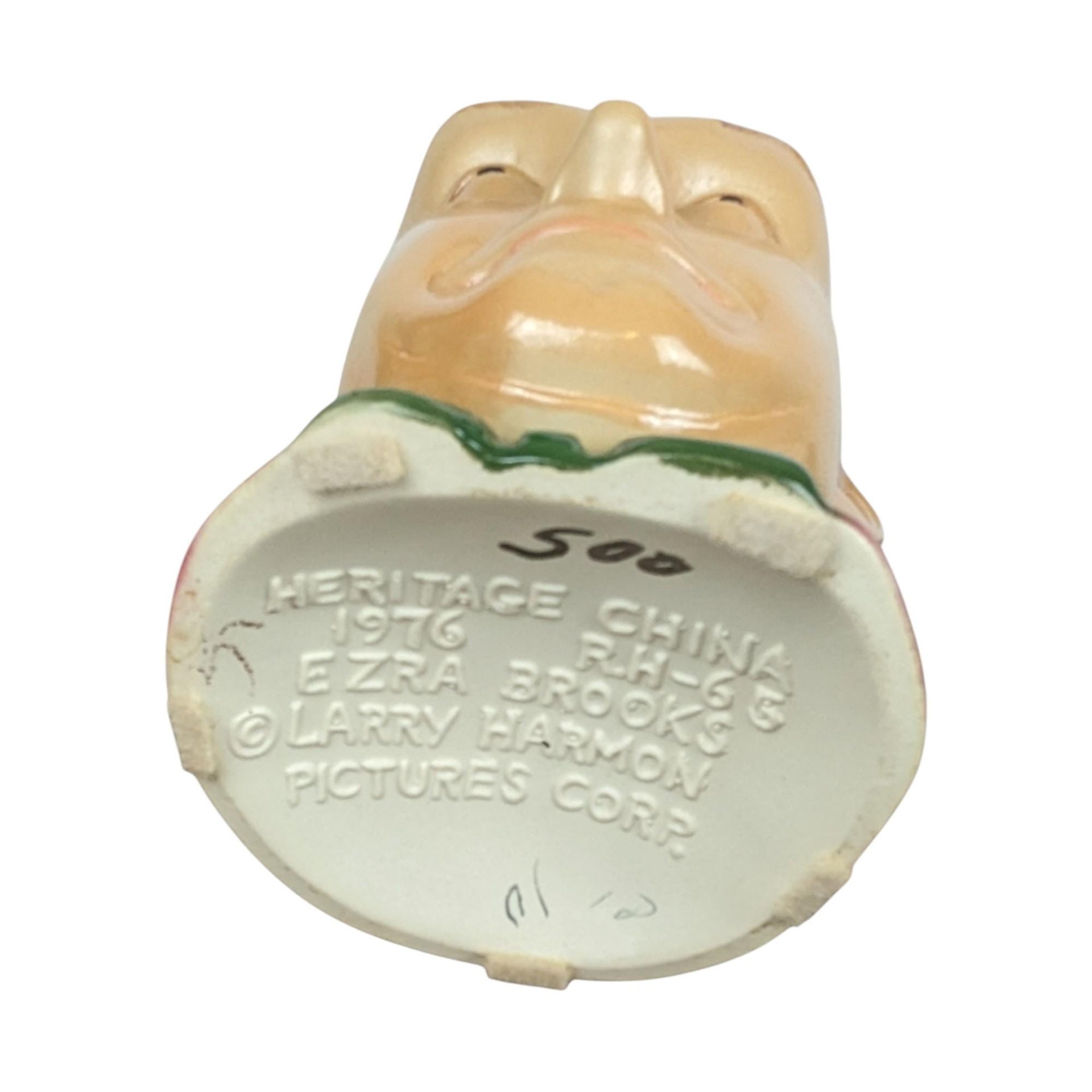 Vintage Stan Laurel Decanter: 1976 Ezra Brooks Ceramic Barware