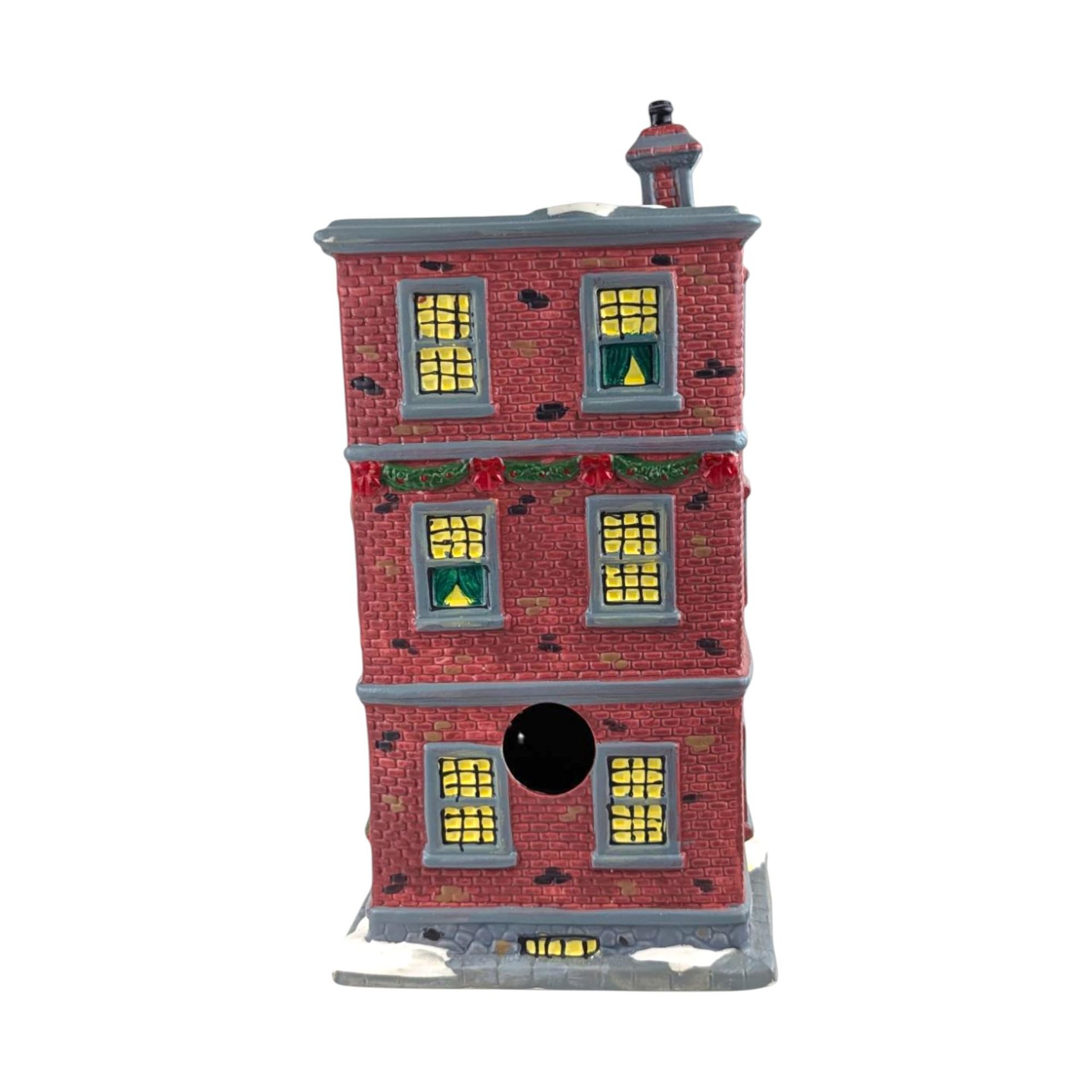 Vintage Lighted Christmas Village House: Santa's Workshop Wheatley Inn