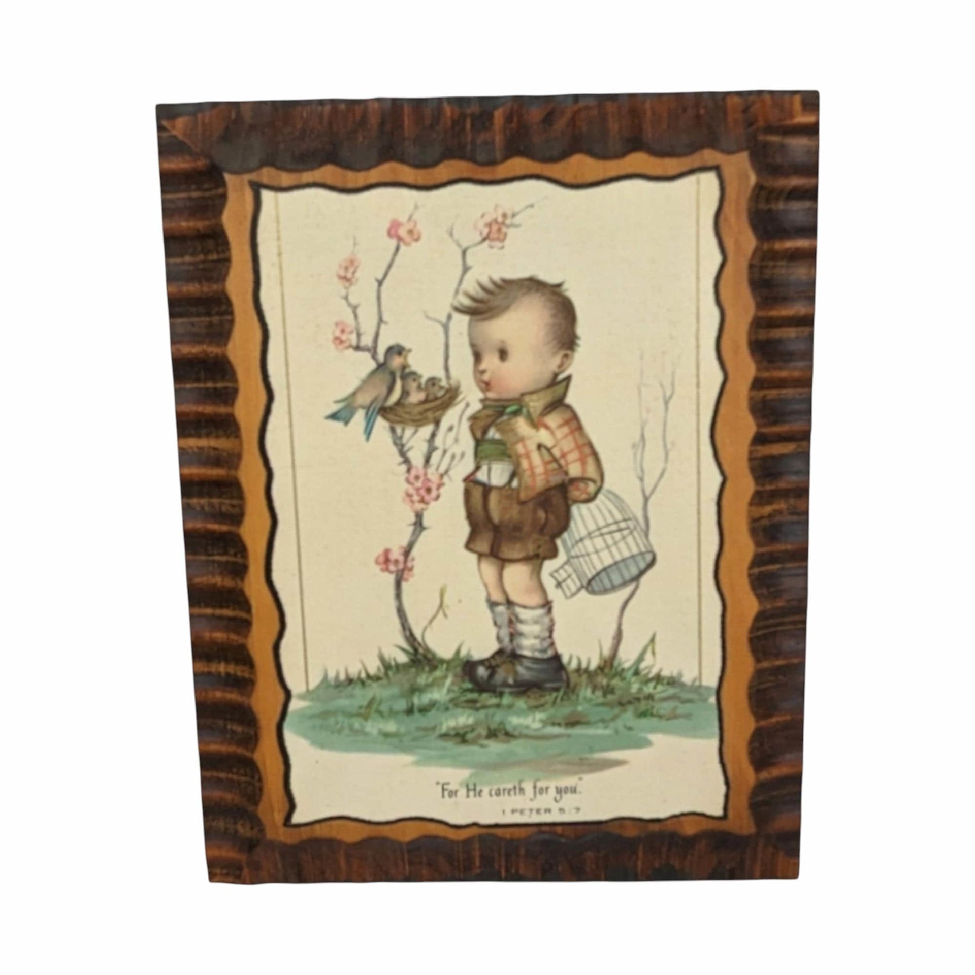 Vintage Wood Wall Plaques: Psalms & Peter, Children's Religious Decor