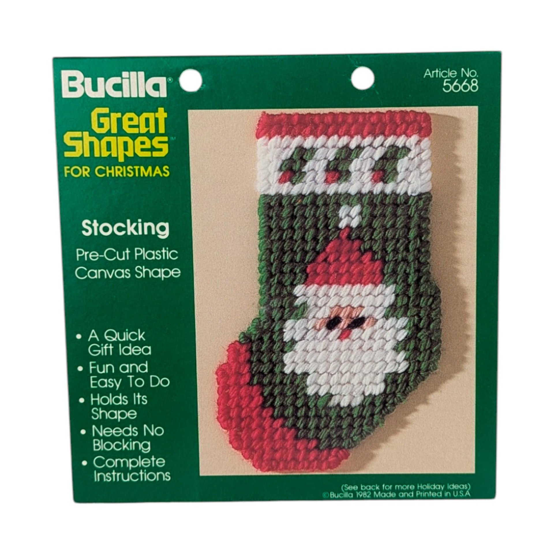 Vintage Bucilla Plastic Canvas Shapes: Pre-Cut Christmas Ornament Forms, Craft Supply, You Choose