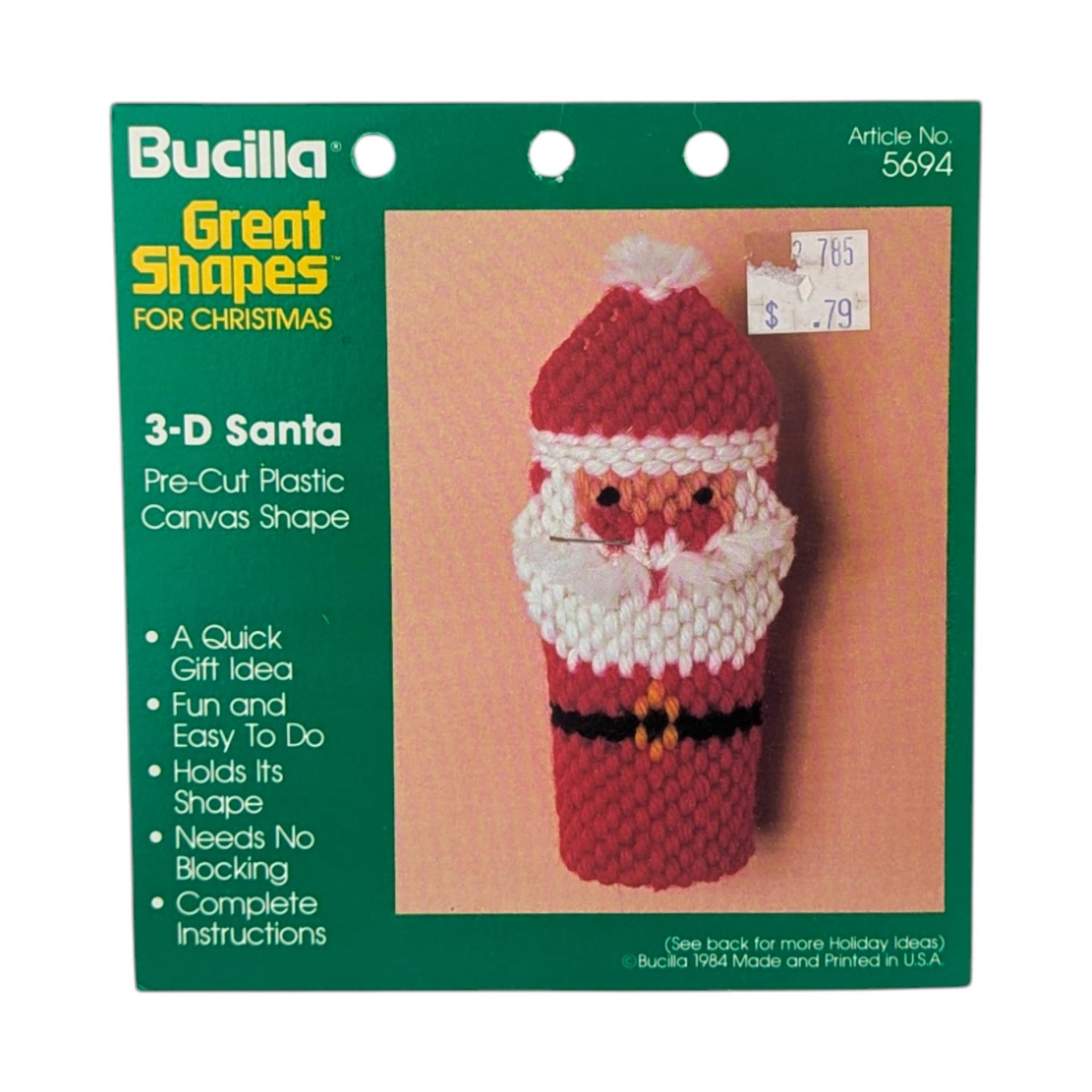 Vintage Bucilla Plastic Canvas Shapes: Pre-Cut Christmas Ornament Forms, Craft Supply, You Choose