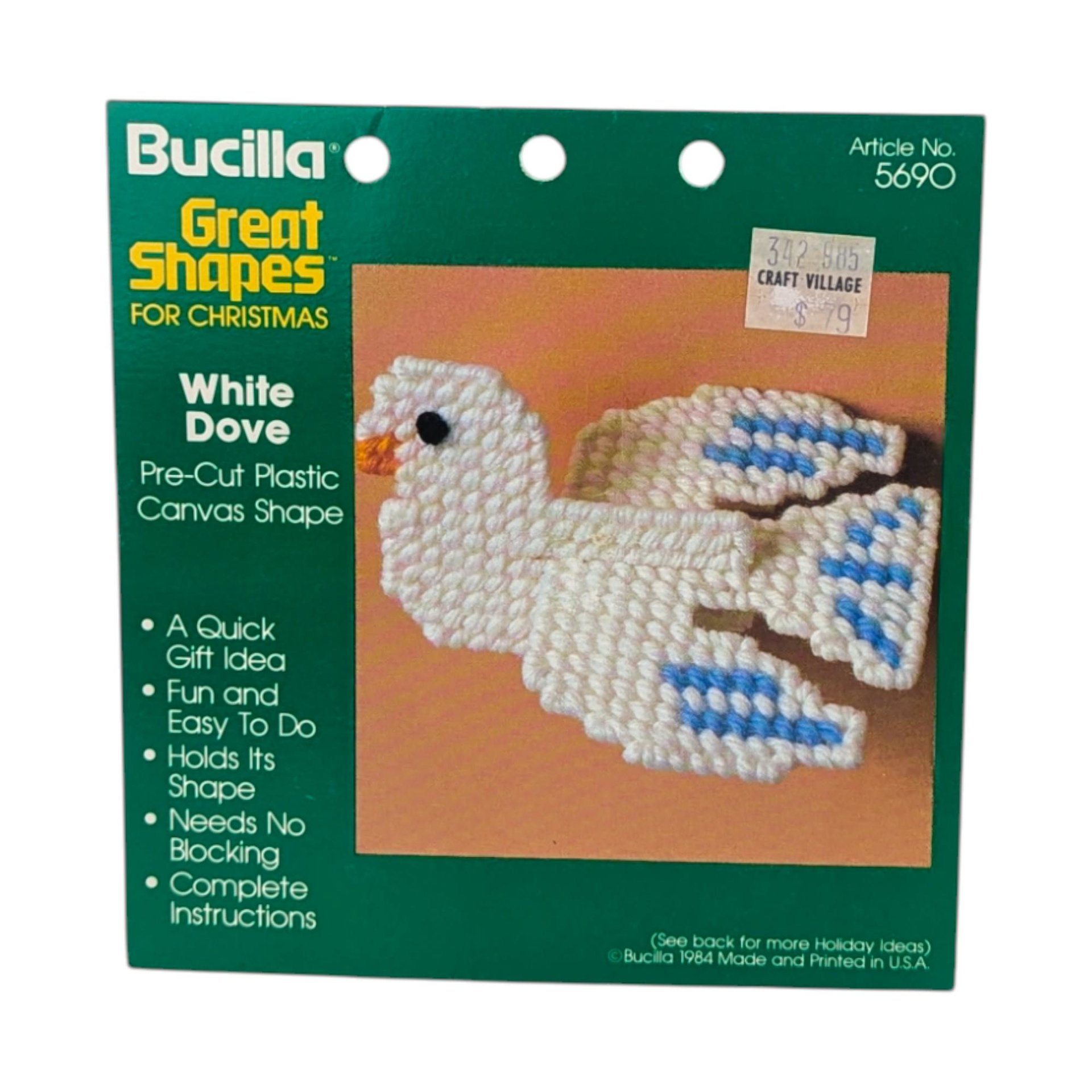 Vintage Bucilla Plastic Canvas Shapes: Pre-Cut Christmas Ornament Forms, Craft Supply, You Choose