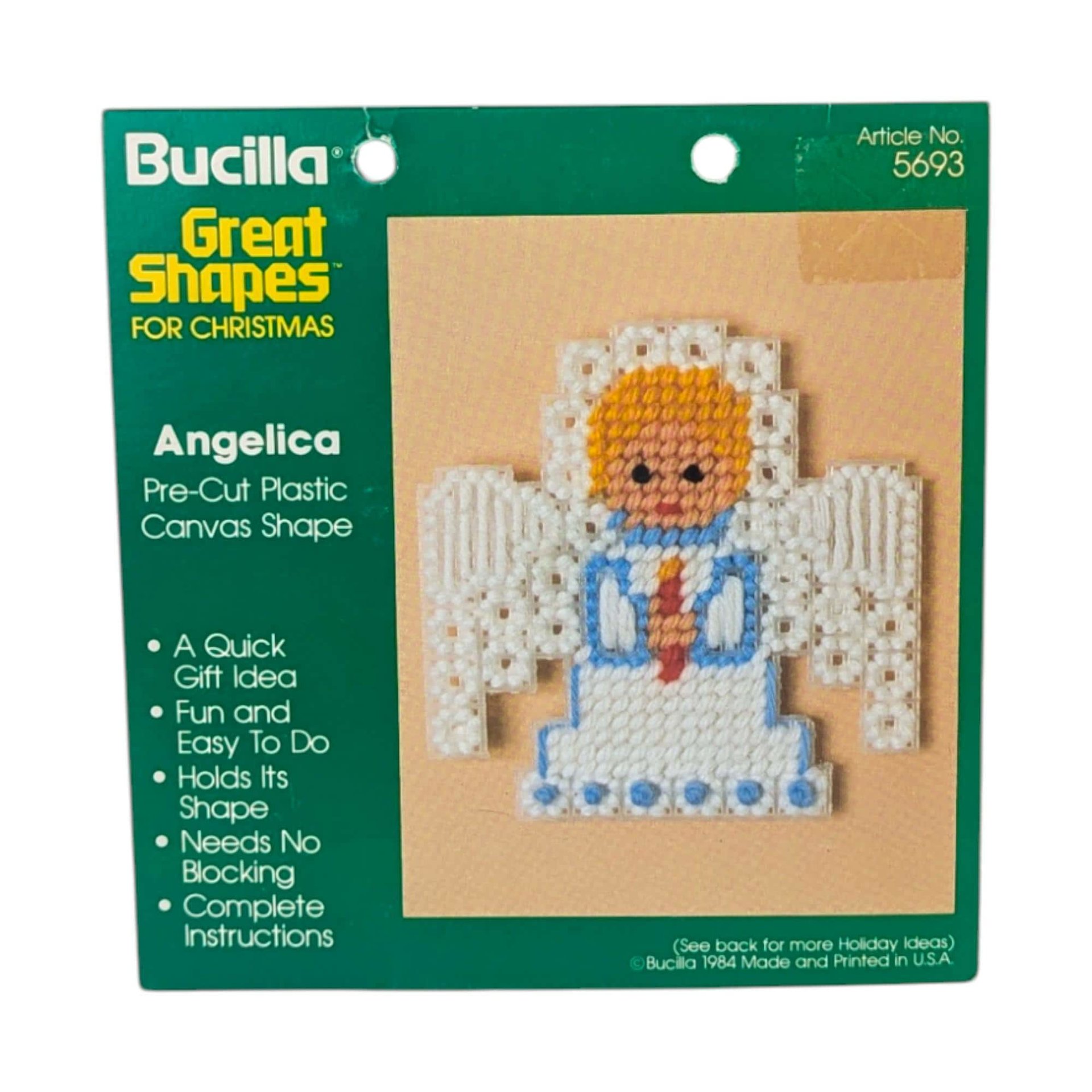 Vintage Bucilla Plastic Canvas Shapes: Pre-Cut Christmas Ornament Forms, Craft Supply, You Choose
