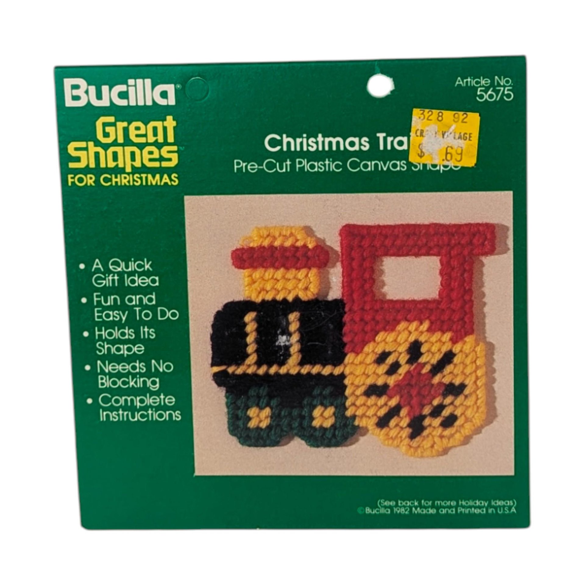 Vintage Bucilla Plastic Canvas Shapes: Pre-Cut Christmas Ornament Forms, Craft Supply, You Choose