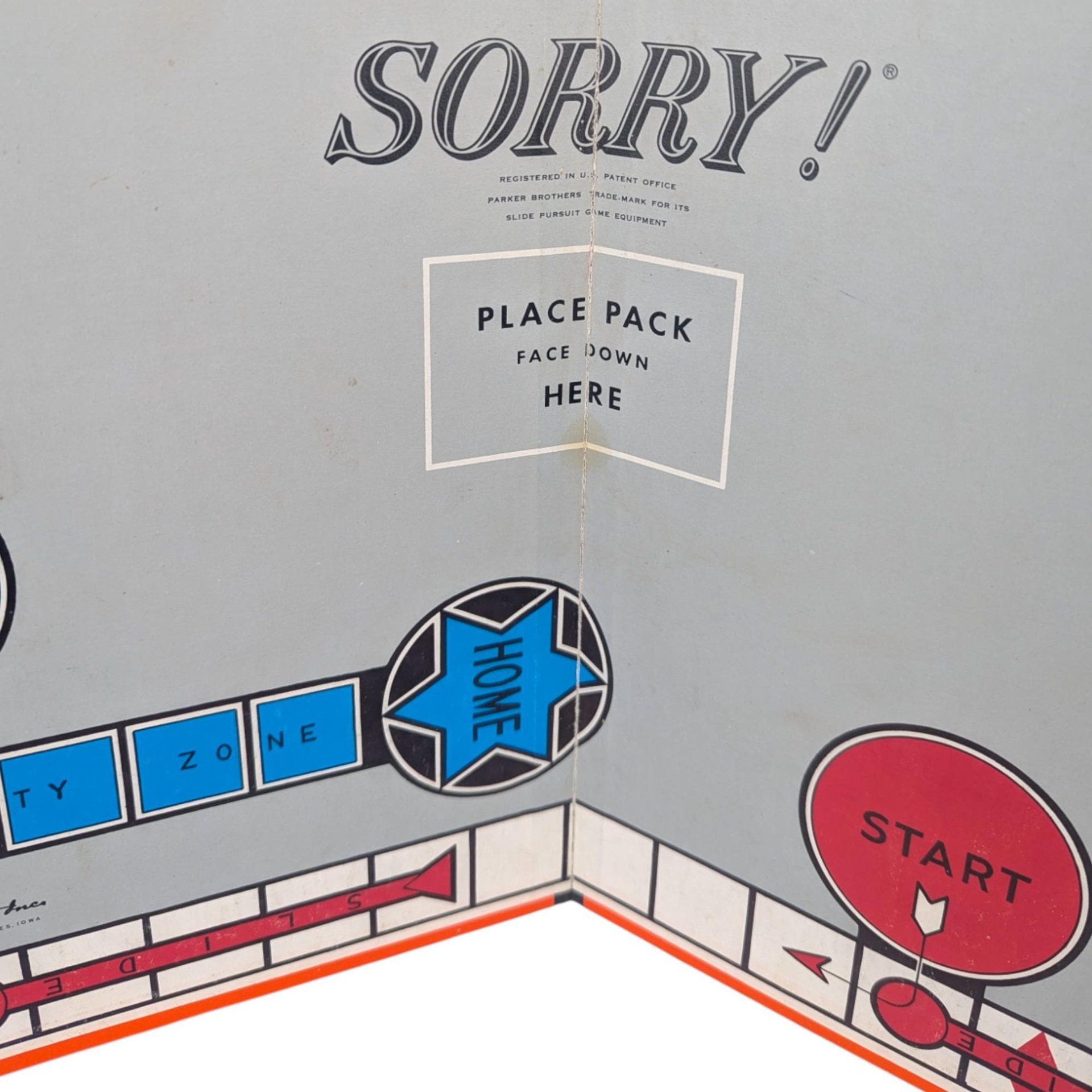 Vintage 1964 Sorry! Board Game: Parker Brothers Slide Pursuit Game