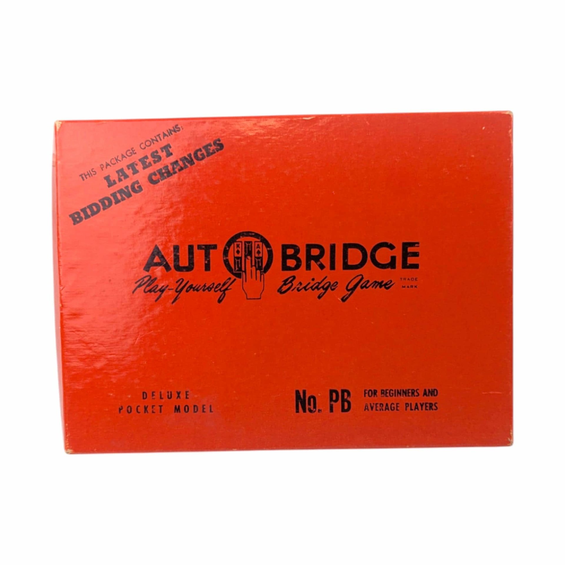 Vintage 1959 Auto Bridge Game: Deluxe Pocket Solitaire Bridge Game