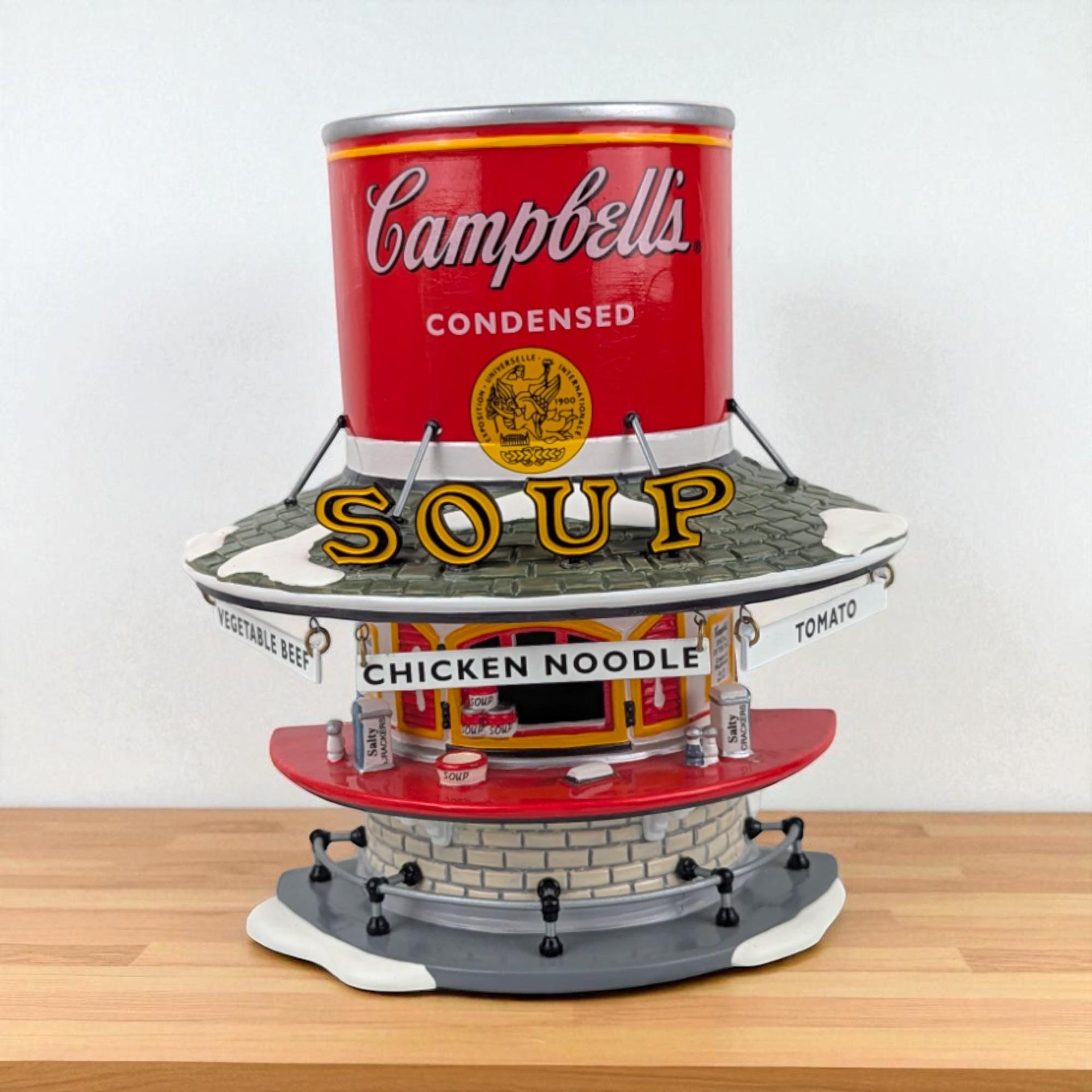 Dept 56 Campbell's Soup Counter, Snow Village Building 2002, Lighted Christmas Village House, Vintage D56 Retired Figurine with Box