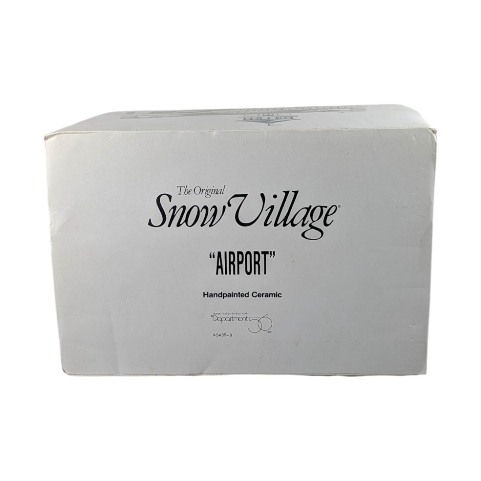 Vintage 1992 Dept 56 Village Airport: Lighted Snow Village Building