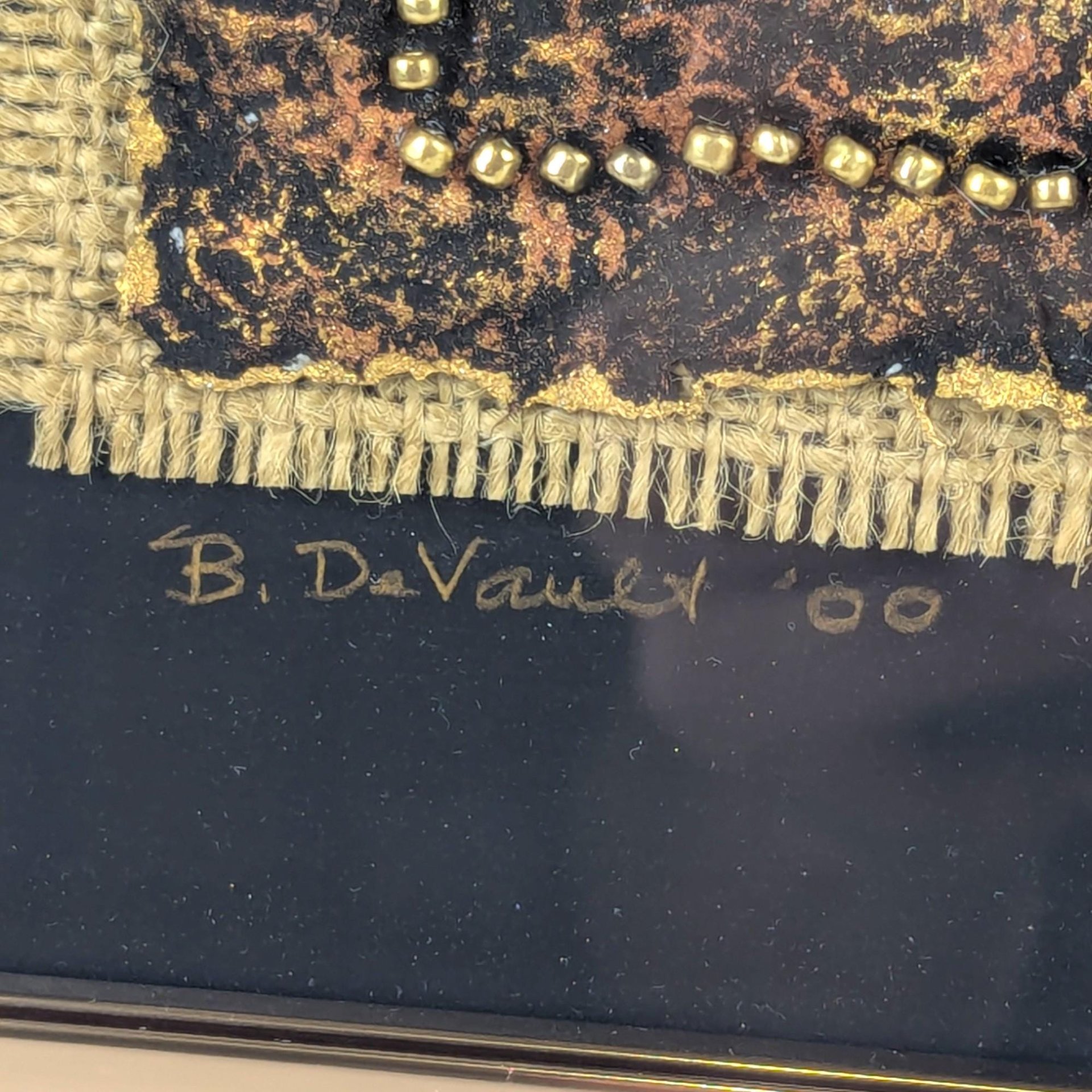 Vintage 2000 Barbara DeVault Mixed Media Art: Handmade Paper Wall Decor