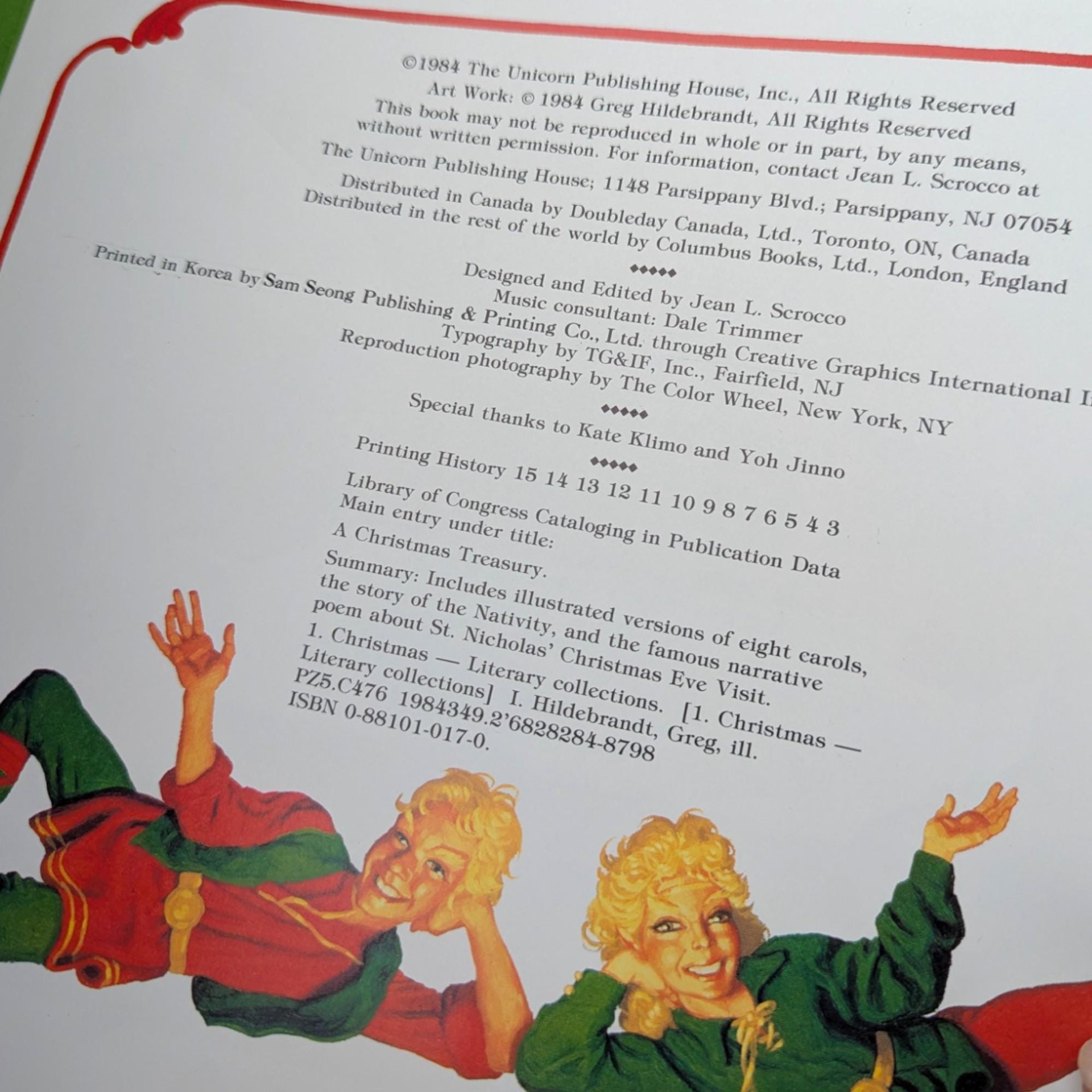 Vintage 1984 A Christmas Treasury Book: Greg Hildebrandt Illustrated Hardcover