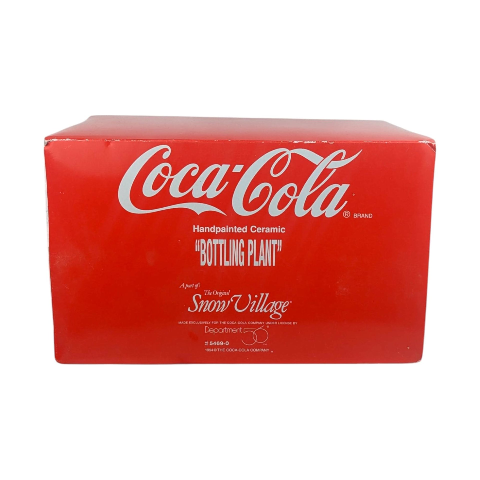 Vintage 1994 Dept 56 Coca-Cola Bottling Plant, Snow Village Christmas Building with Light, Coke Collector Holiday Decor Gift