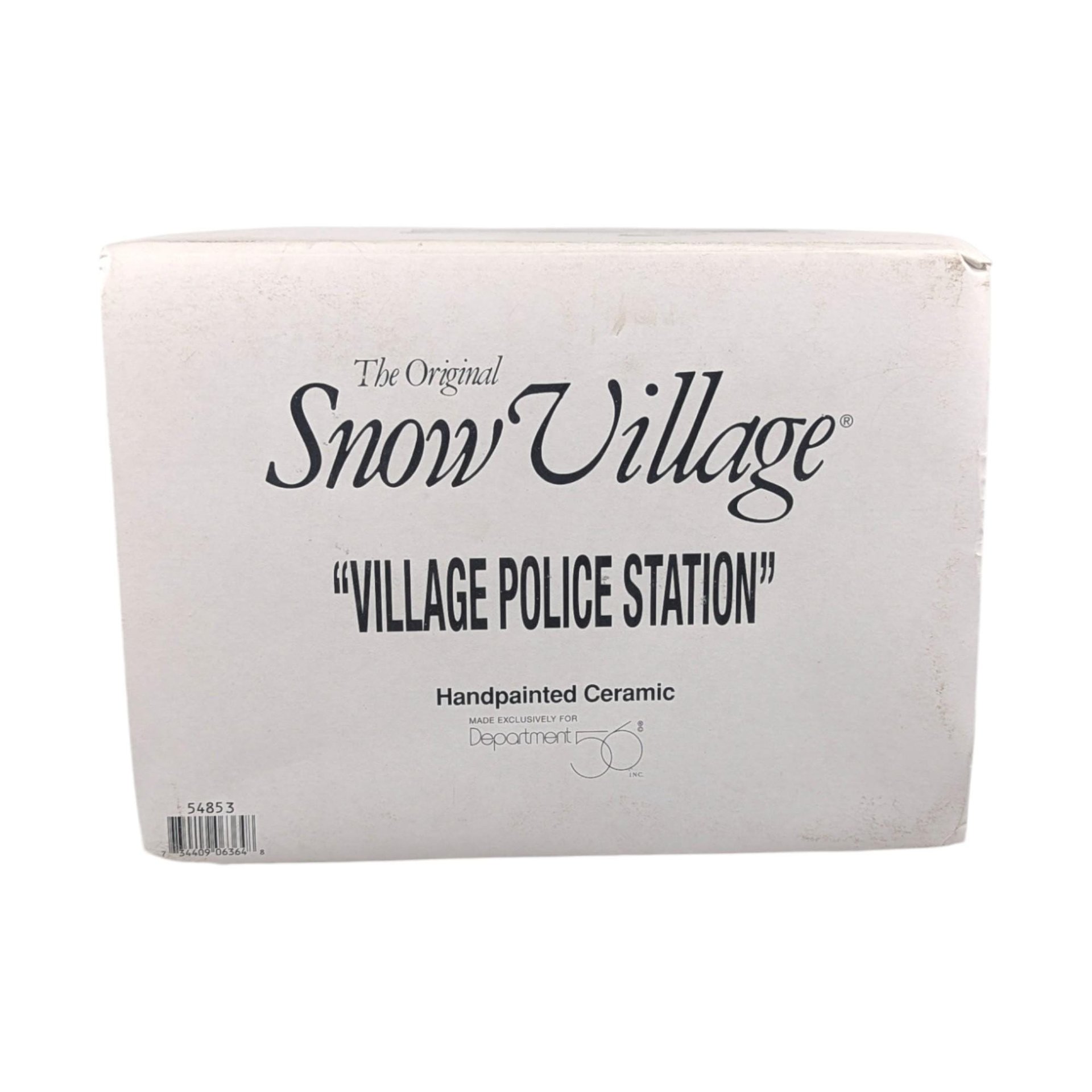 Vintage Dept 56 Village Police Station, Snow Village Lighted Christmas House with Doughnut Shop, Fifty-Sixth Precinct Gift for Officer