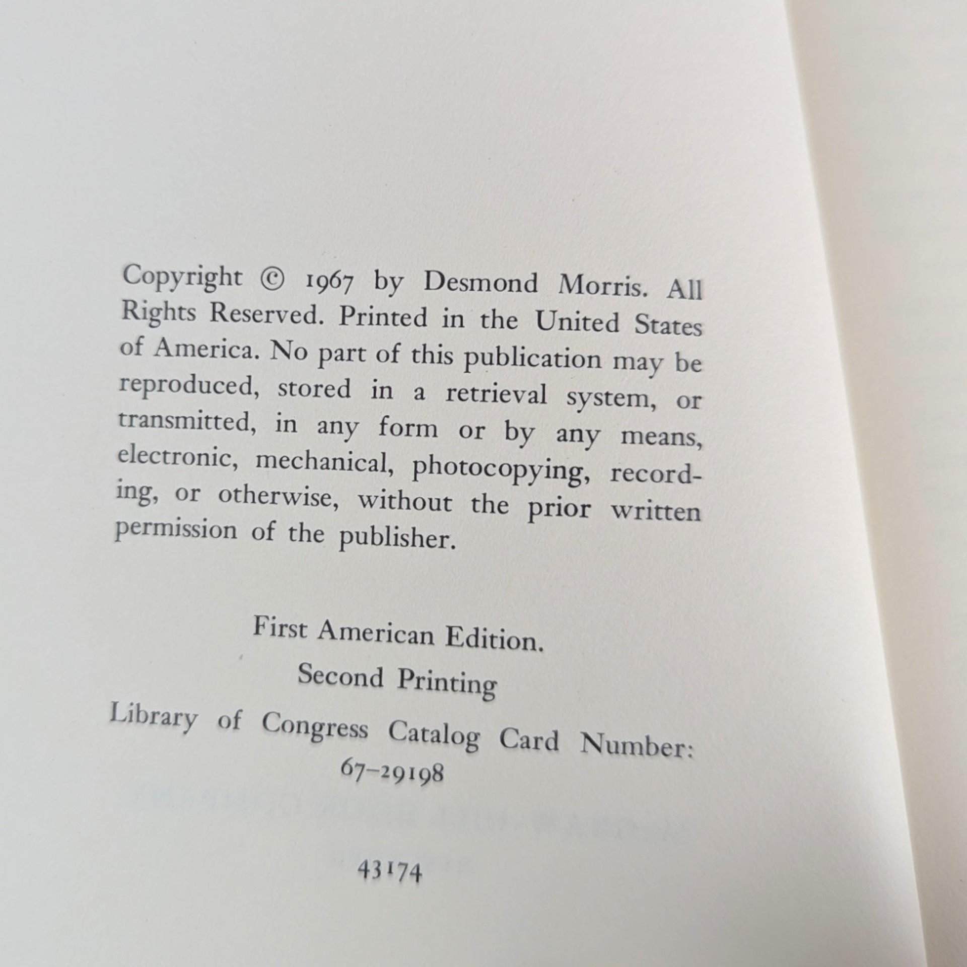 1967 "The Naked Ape" Hardcover Book: Desmond Morris, Vintage Anthropology Classic