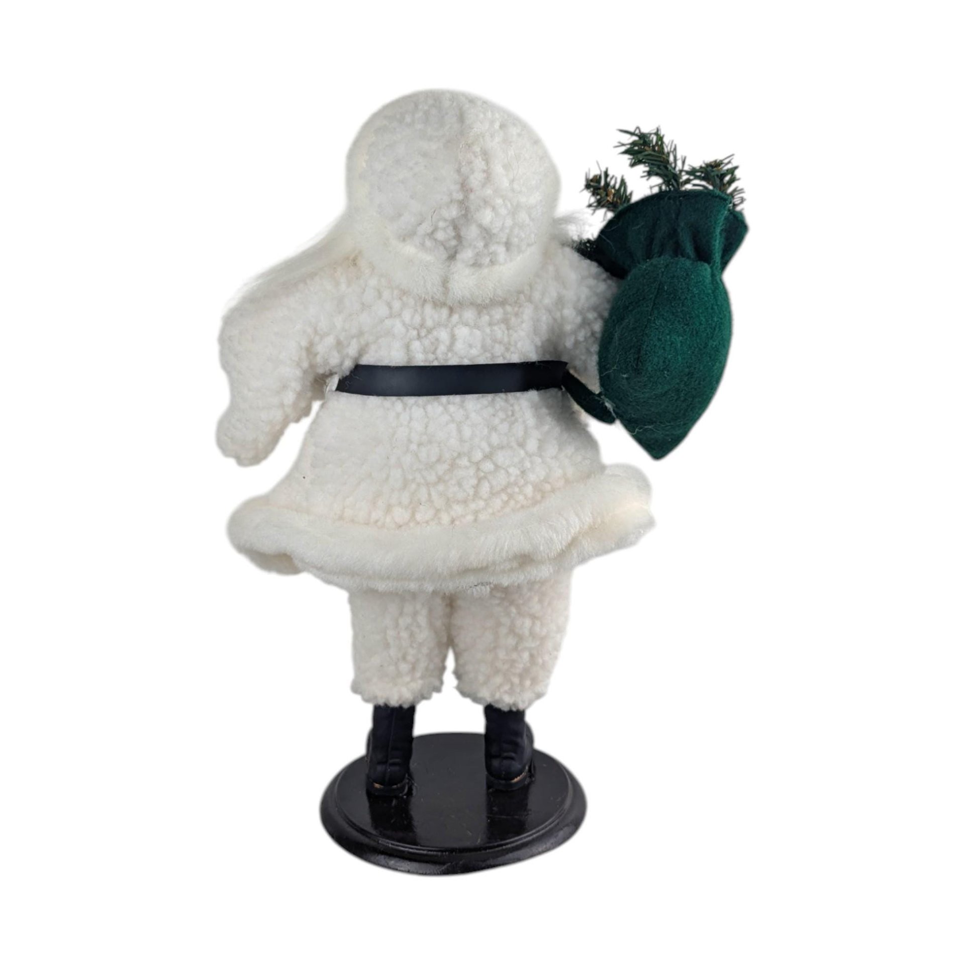Vintage Father Christmas Figure: 12" White Santa Claus, Old World Christmas Decor