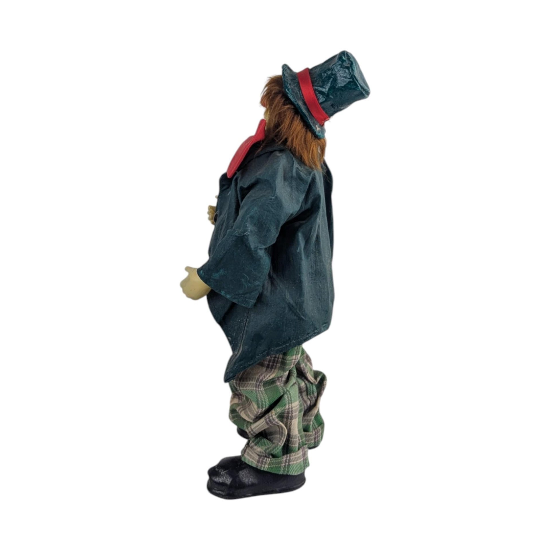 Vintage Clothtique Clown Figure: Possible Dreams Hobo Clown with Umbrella, 10.5" Figurine