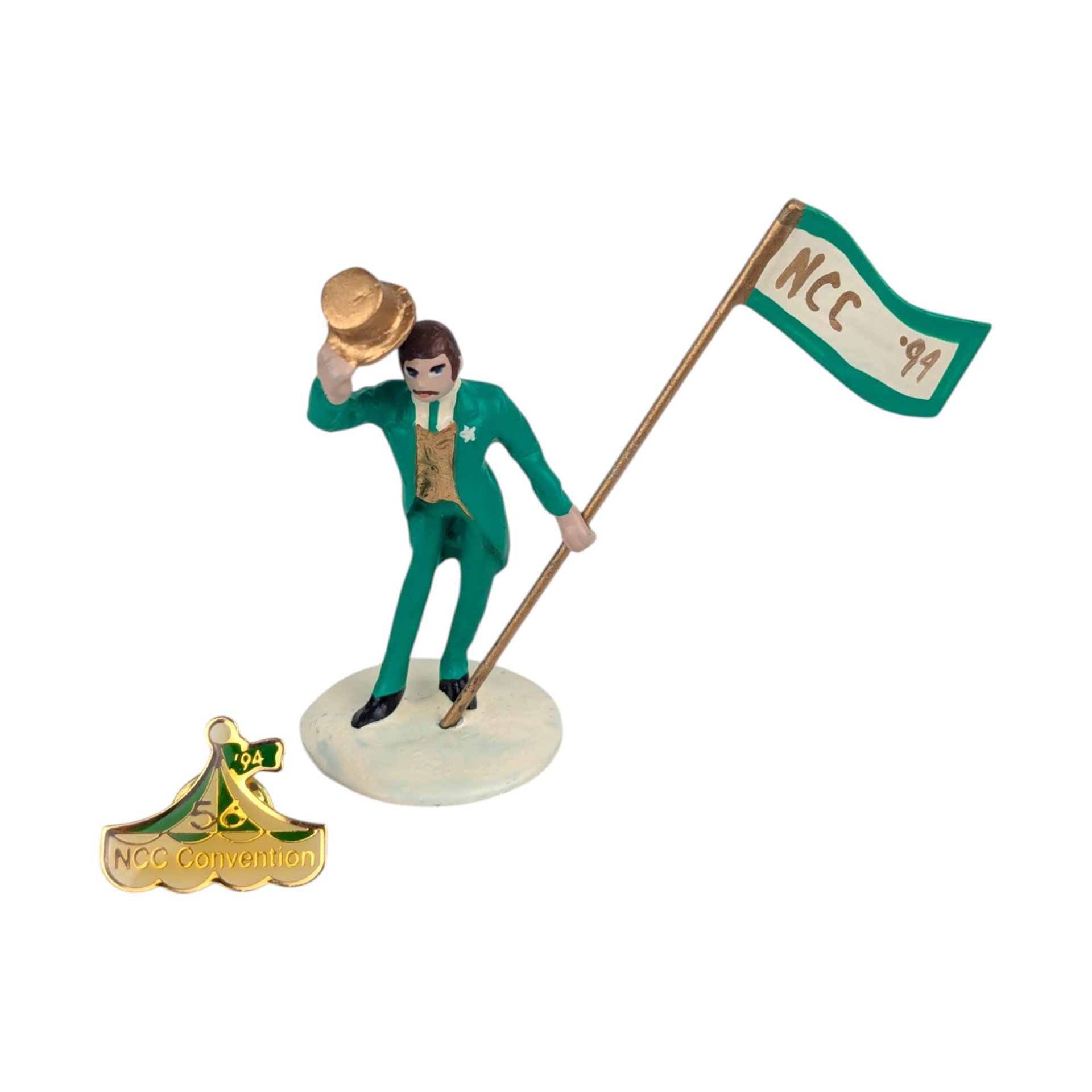 Vintage 1994 Dept 56 NCC Convention Figurine and Pin Set, First Annual 56 Clubs Minneapolis Exclusive, D56 Collector Edition
